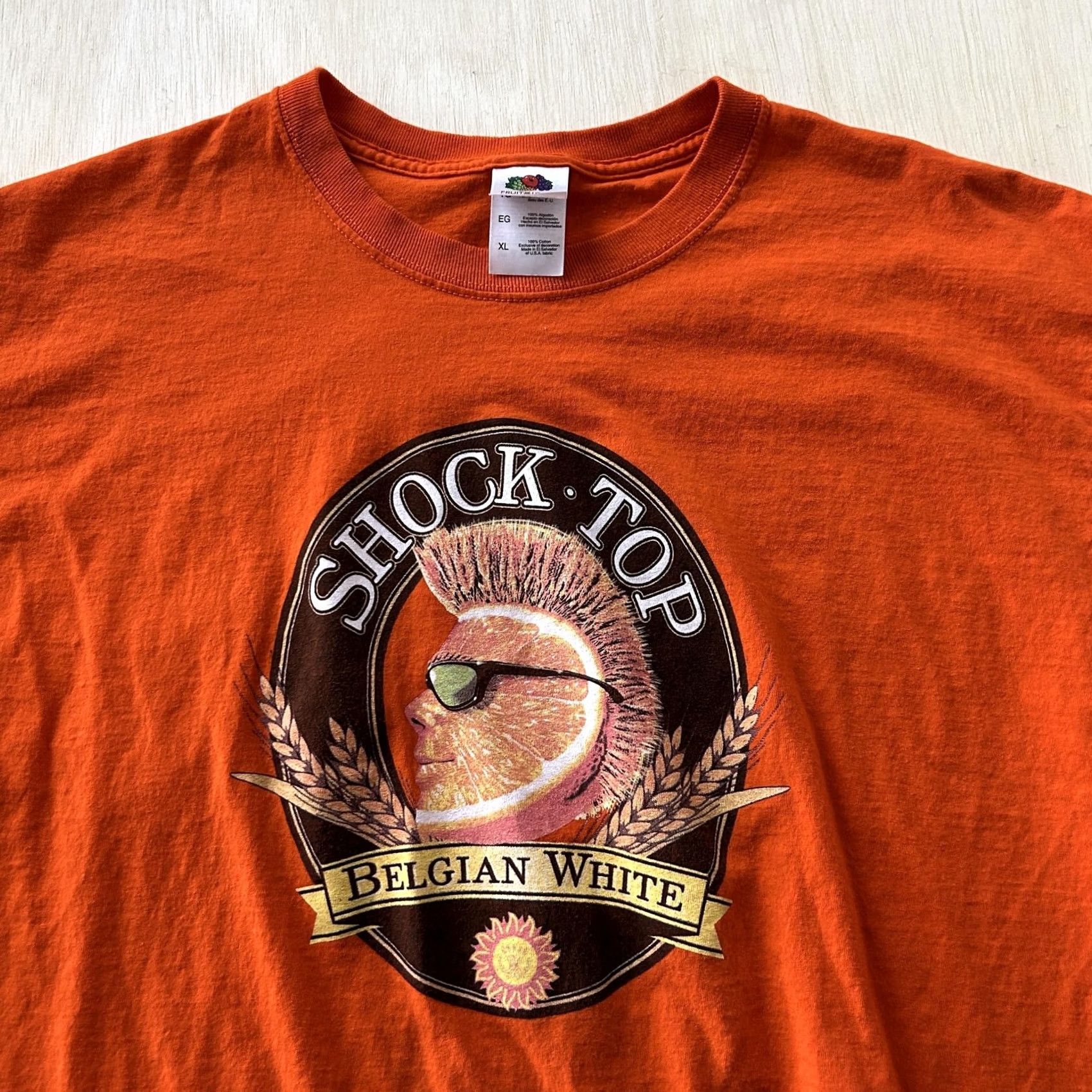 Fruit Of The Loom Fruit of the Loom Shirt Mens XL Orange Shock Top Belgian White Beer Graphic T-Shirt Size US XL / EU 56 / 4 - 2 Thumbnail