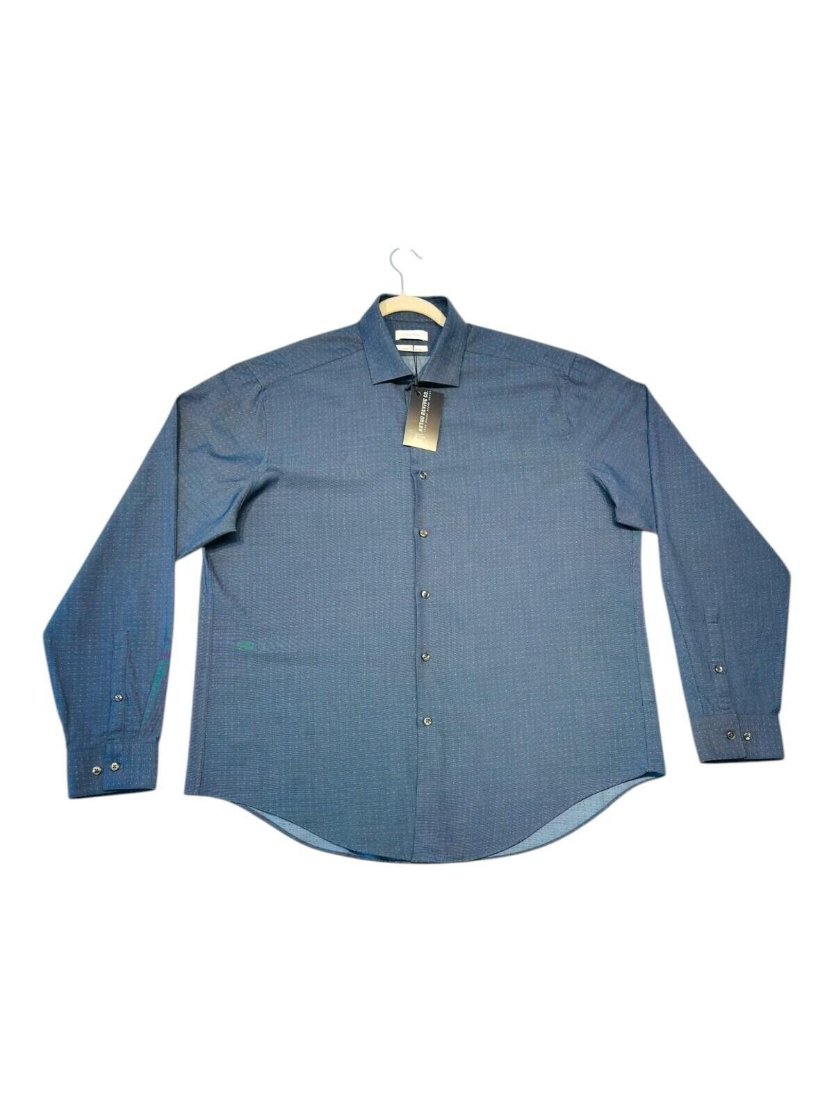 Calvin Klein Calvin Klein Shirt Men's UK Size XL Blue Polka Dot Slim Fit Size 44R - 2 Thumbnail
