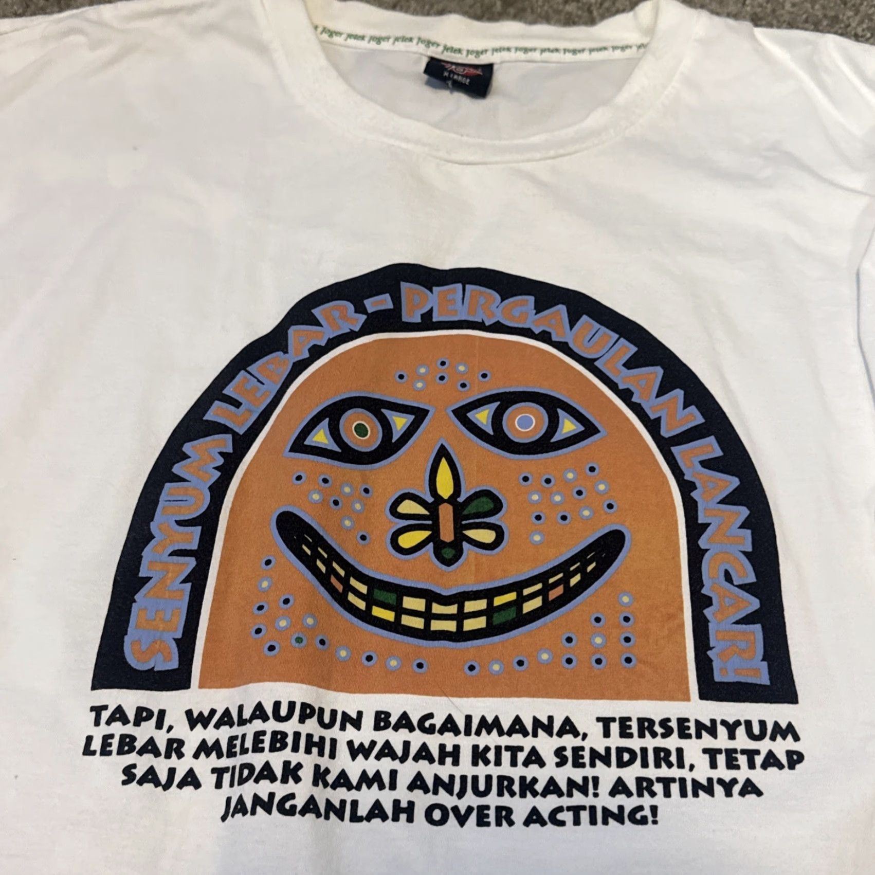 Vintage VINTAGE 1998 Bali Indonesia Joger Jelek Art Drawing White T-Shirt XL Men Size US XL / EU 56 / 4 - 3 Thumbnail