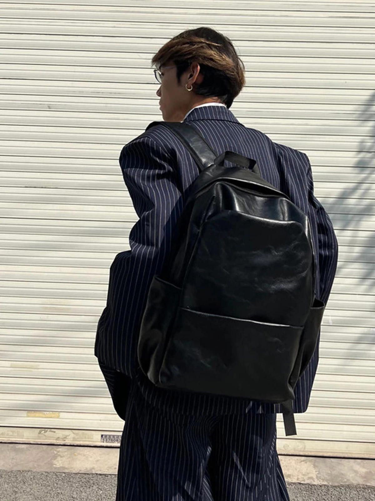 Leather Large Capacity PU Backpack Size ONE SIZE - 1 Thumbnail