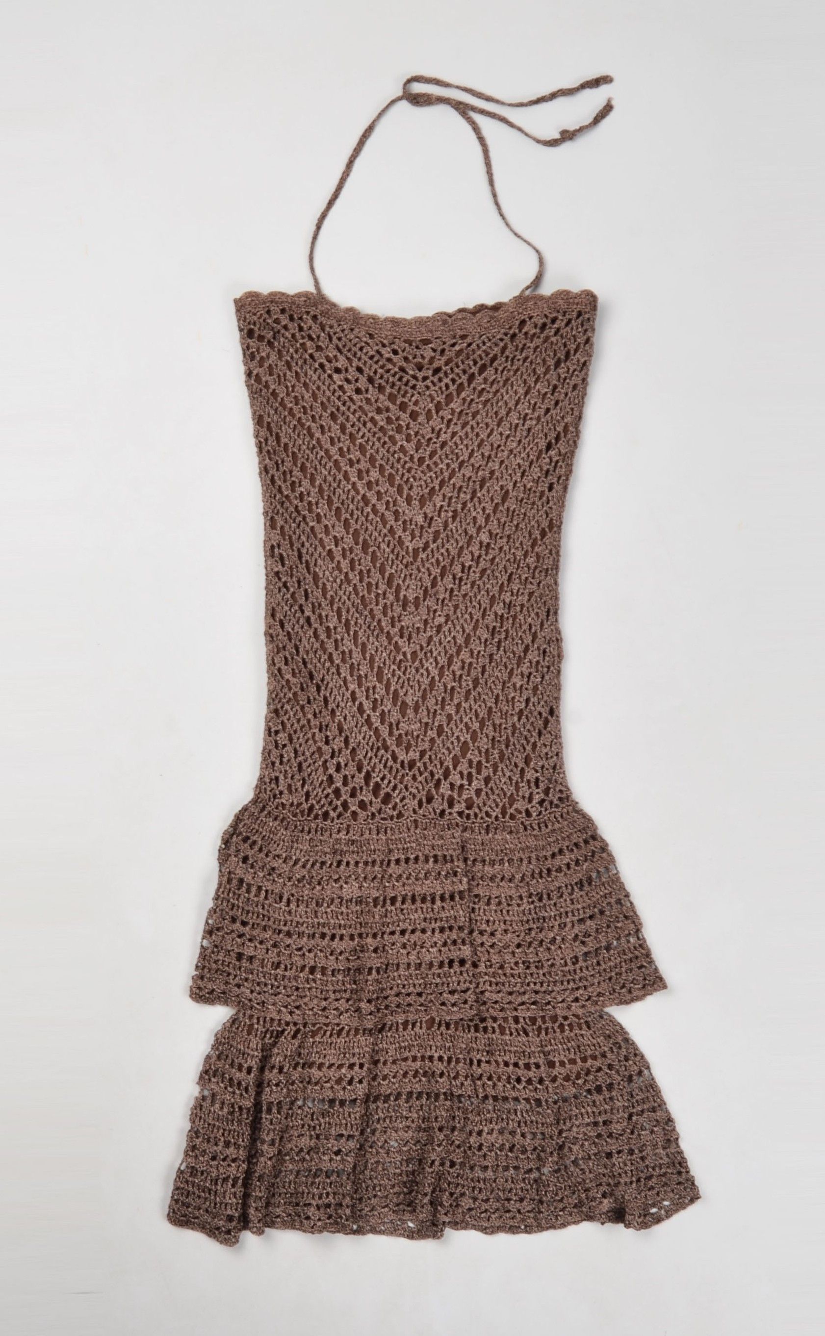 Peter Werth Peter Werth Y2K Crochet Knit Mini Halter Dress / Skirt Size S / US 4 / IT 40 - 4 Thumbnail