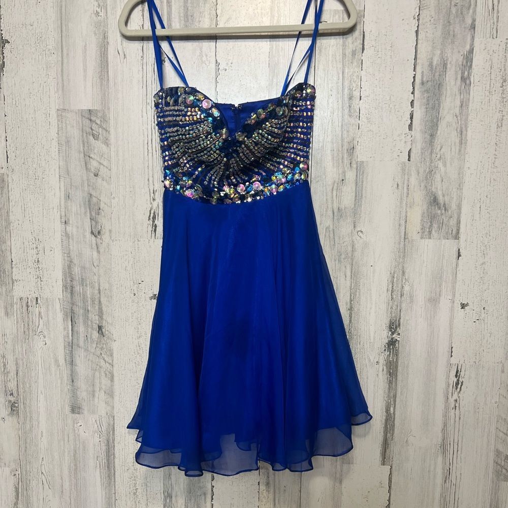 Other Anny Lee Blue Strapless Rhinestone Skater Dress XS Prom Home Size XS / US 0-2 / IT 36-38 - 4 Thumbnail