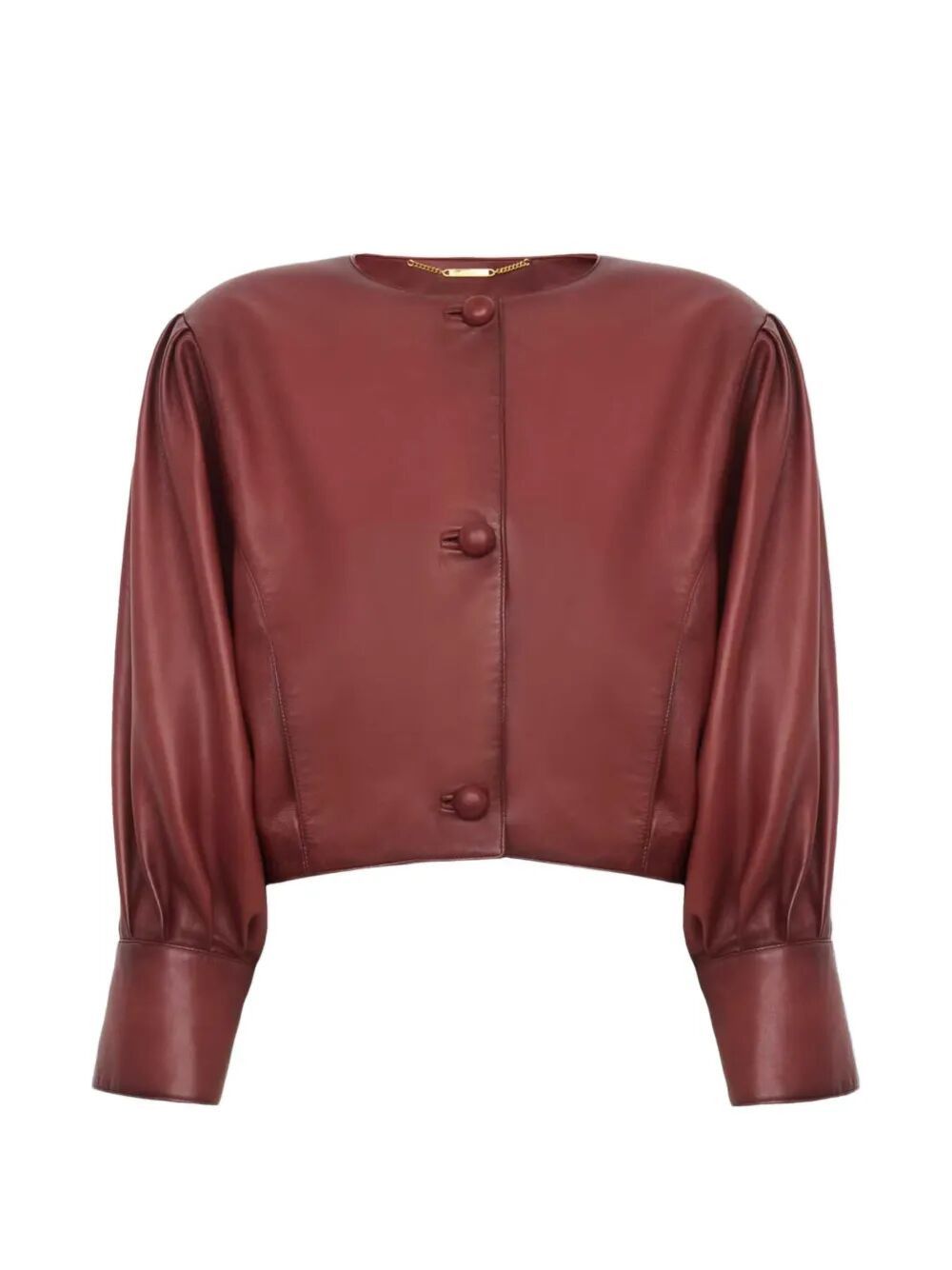 Chloe CROPPED LEATHER ROUND NECK JACKET Size M / US 6-8 / IT 42-44 - 1 Thumbnail