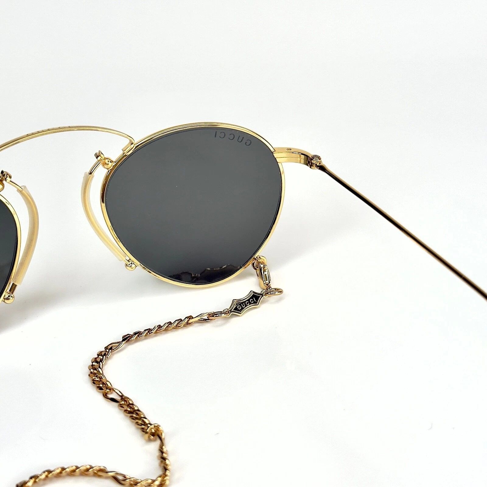 Gucci GUCCI GG1034S 1034 ARIA Pinke-nez Gold Chain 002 002 Size ONE SIZE - 9 Thumbnail