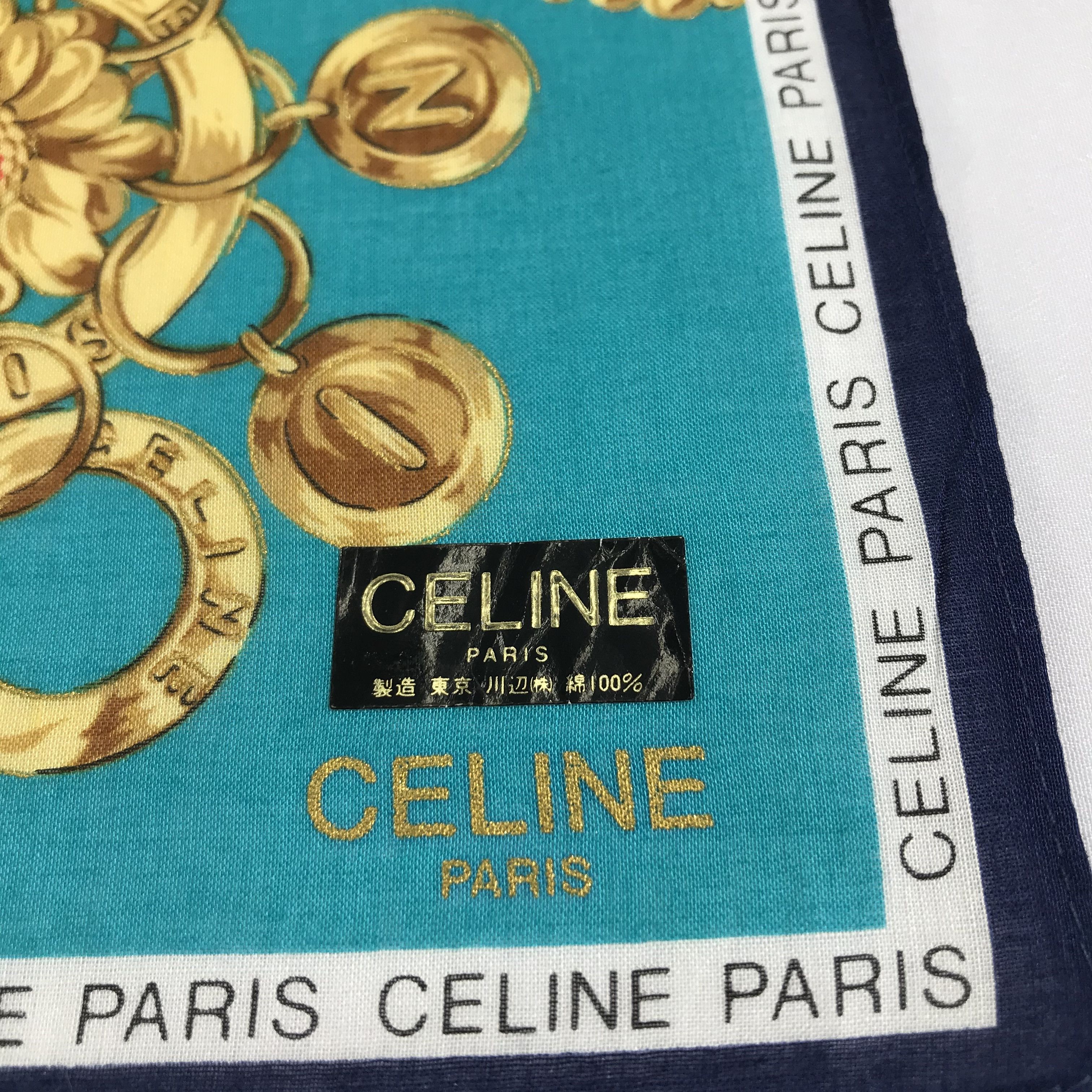 Celine Celine Luxury Chains Handkerchief Neckerchief Bandana H764 Size ONE SIZE - 3 Thumbnail