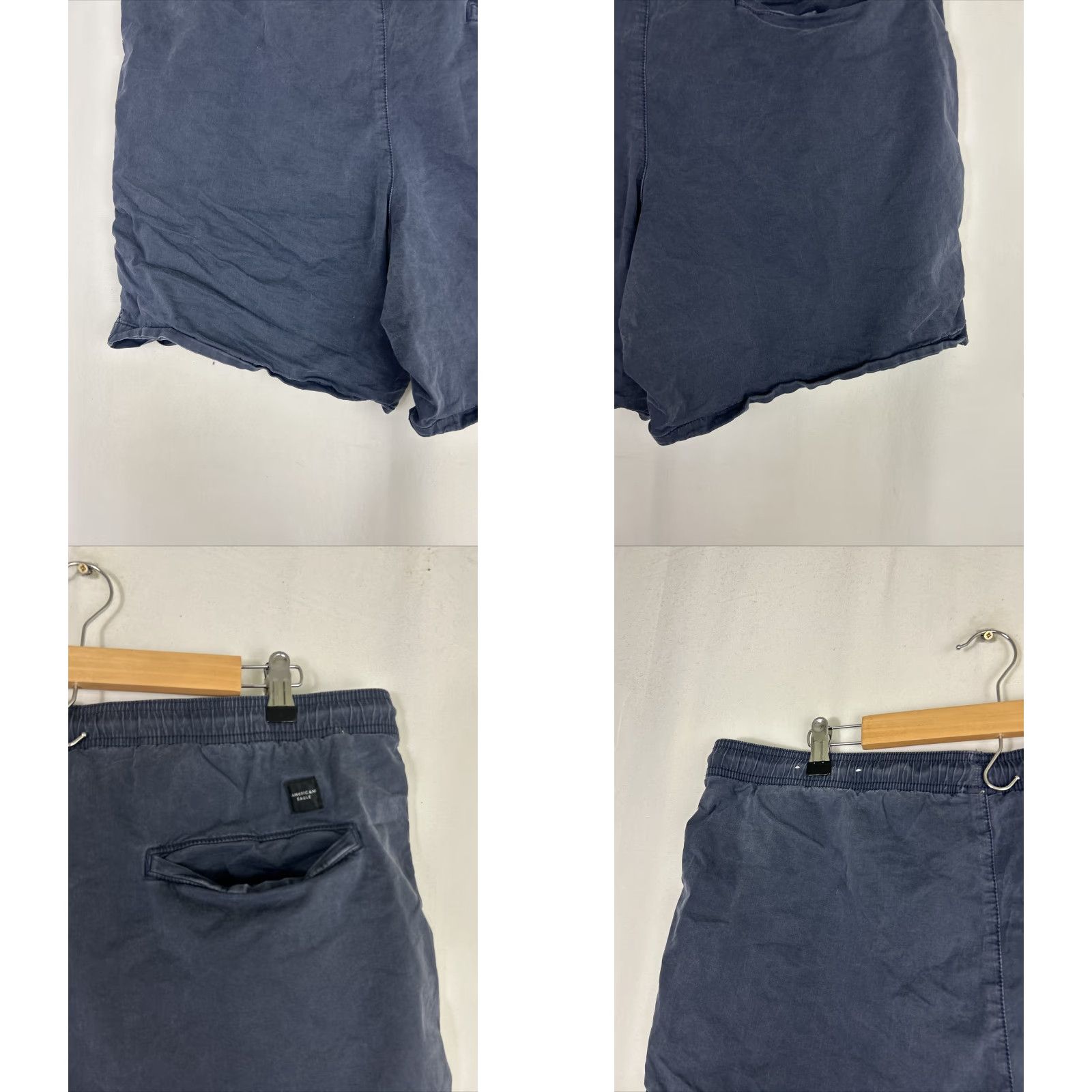 American Eagle Outfitters American Eagle Mens XL Navy Blue Shorts Cotton Blend Drawstring 38x7 Elastic Size US 36 / EU 52 - 8 Thumbnail
