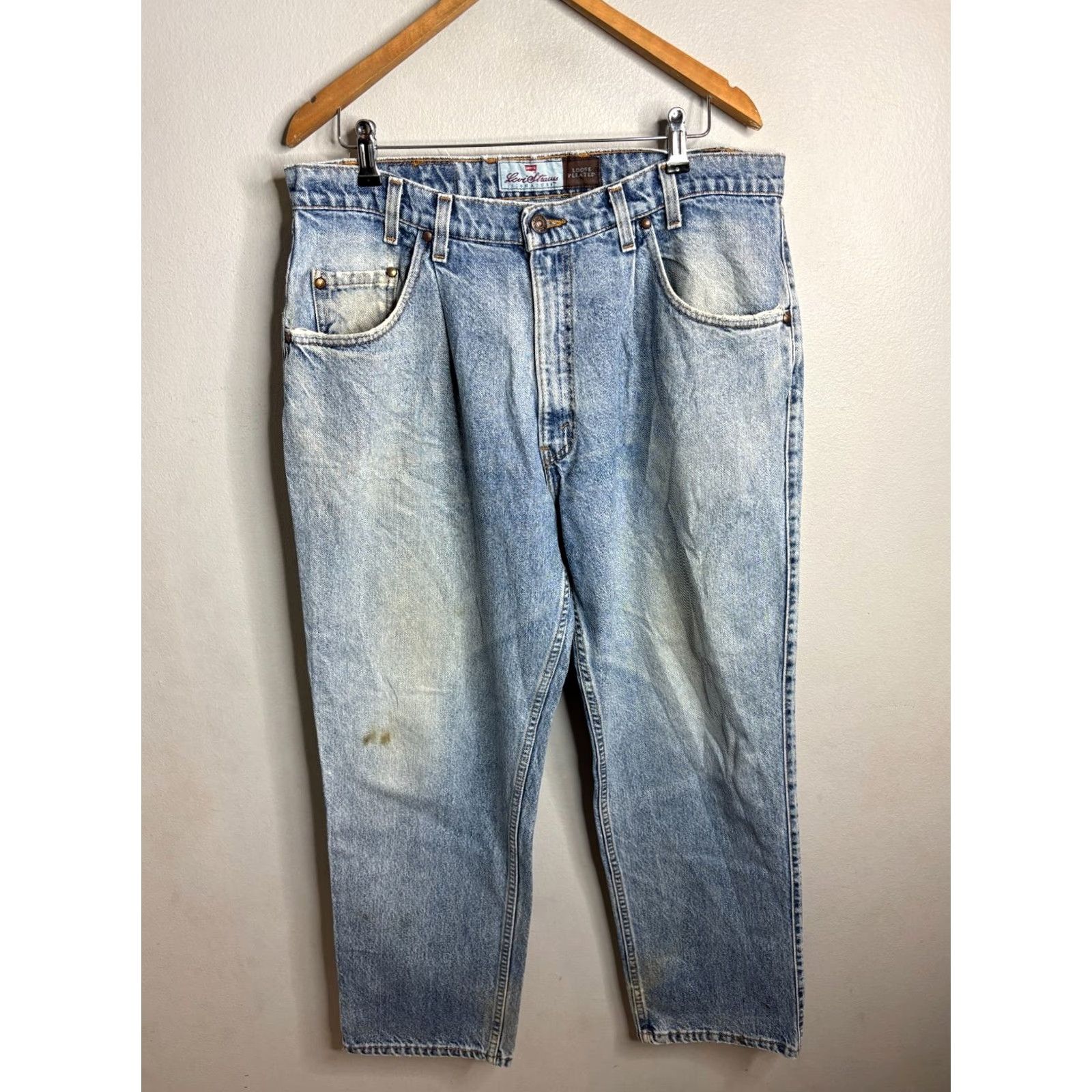 Levi's Levi's 546 Vintage Loose Pleated Jeans USA 4733 35x29 Regular Mens Blue Denim Cotton Jeans USA 8/10 Size US 35 - 4 Thumbnail