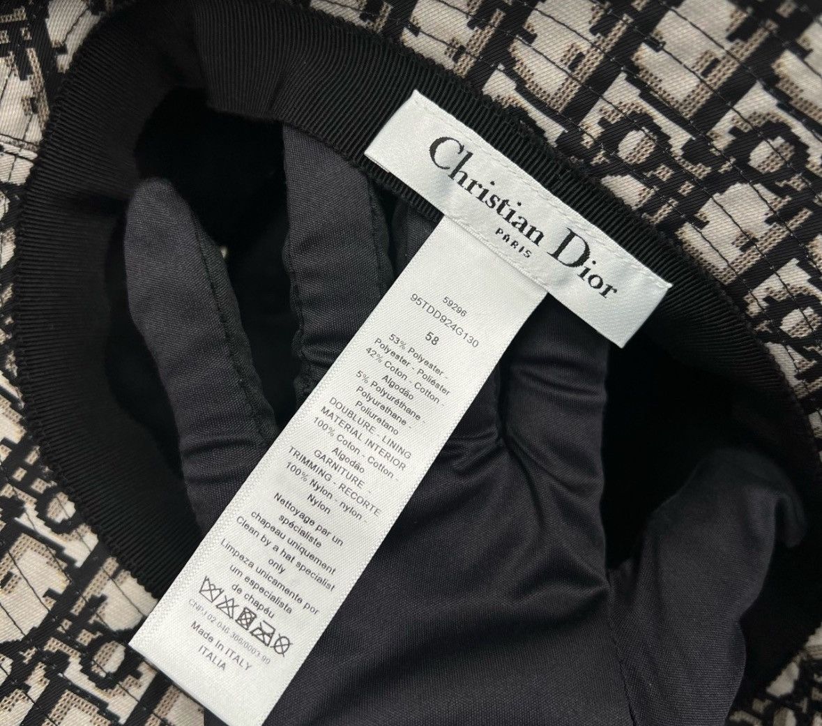 Dior Dior Teddy-D Black Mesh Fisherman's Hat 2412-Nextarrow Size ONE SIZE - 6 Thumbnail