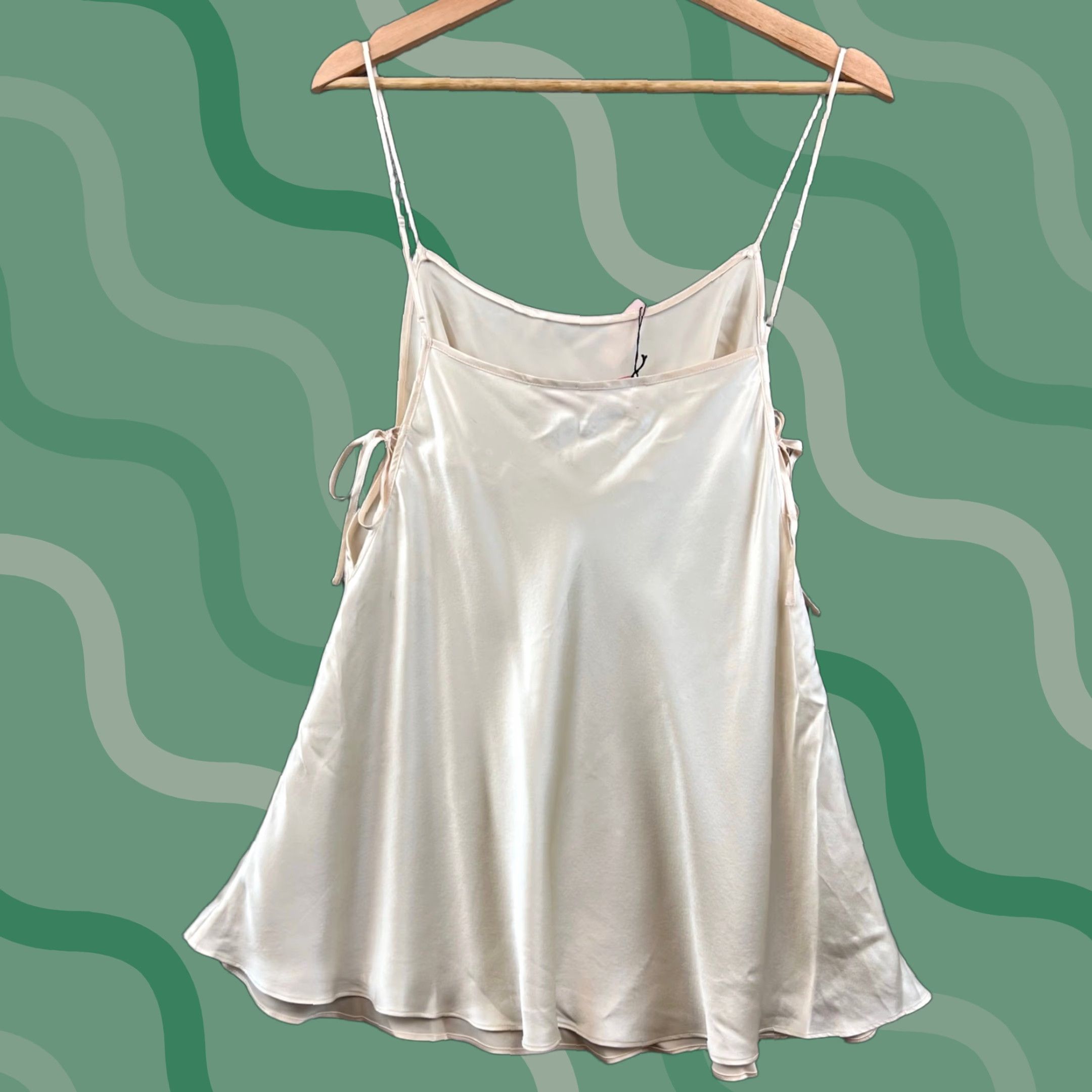 VINTAGE New Y2K Victoria's Secret Silk Beige Lingerie Slip Dress M Women Top Beige Slip Dress M Victoria's Secret Women