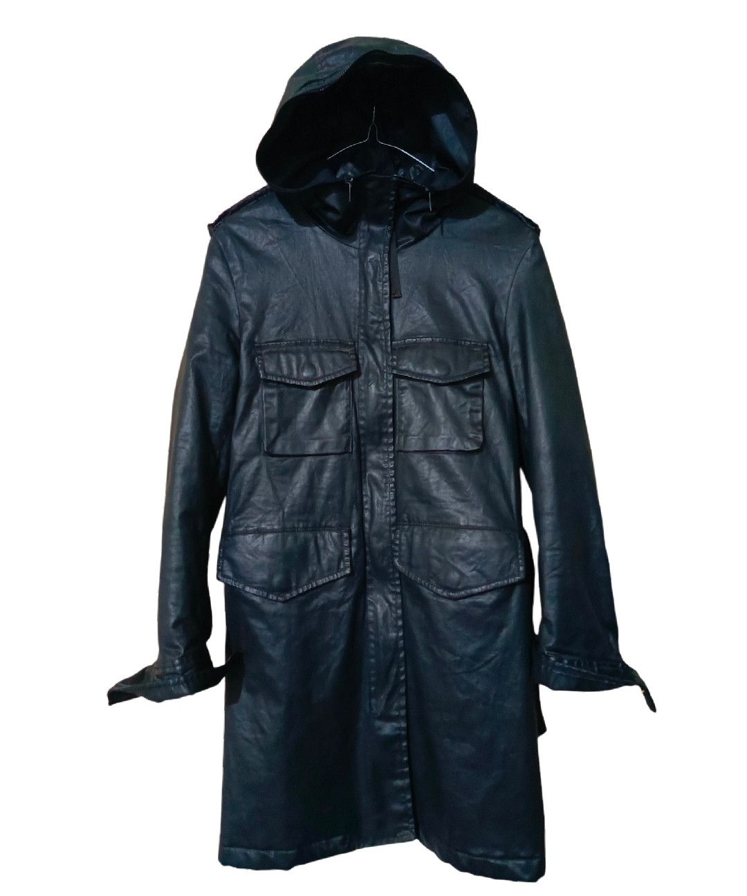 Deepti Waxed Long Coat Style Hoodie Zip2 Diesel Archive