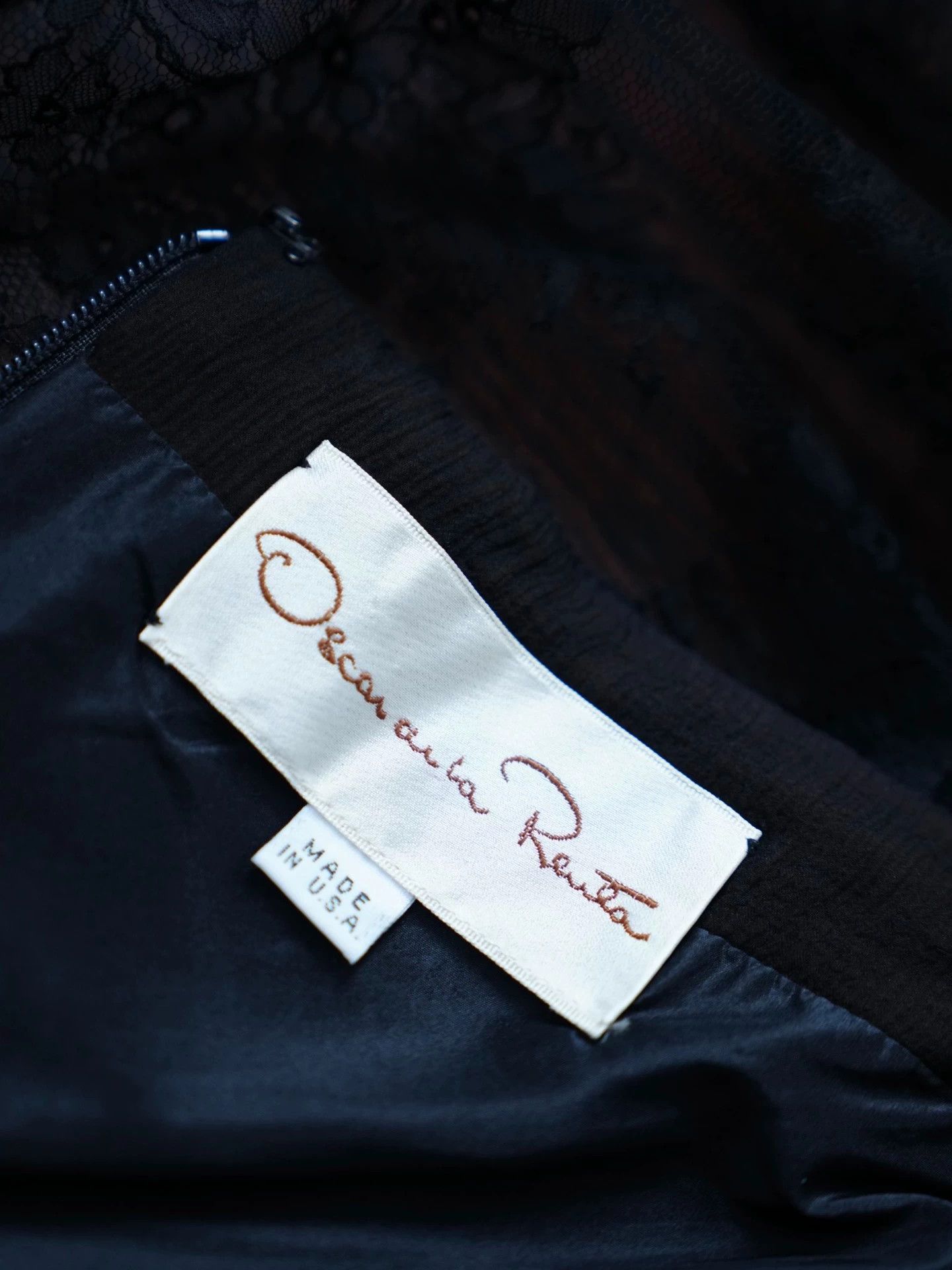 Oscar De La Renta OSCAR DE LA RENTA Vtg Silk Wool Lace Bustier Dress US8 M-L Size M / US 6-8 / IT 42-44 - 6 Thumbnail