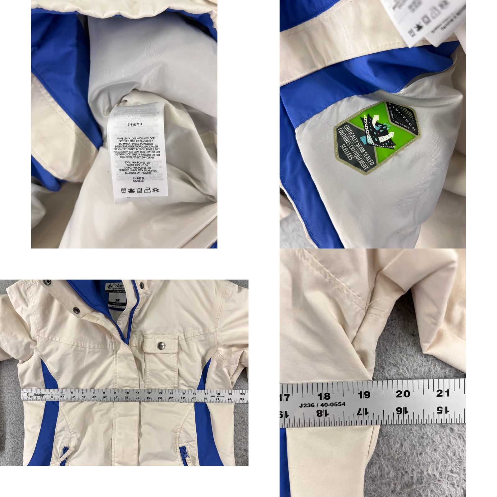 Vintage VINTAGE Columbia Jacket Women Small White Blue Omni-Tech Waterproof Breathable Size S / US 4 / IT 40 - 8 Thumbnail