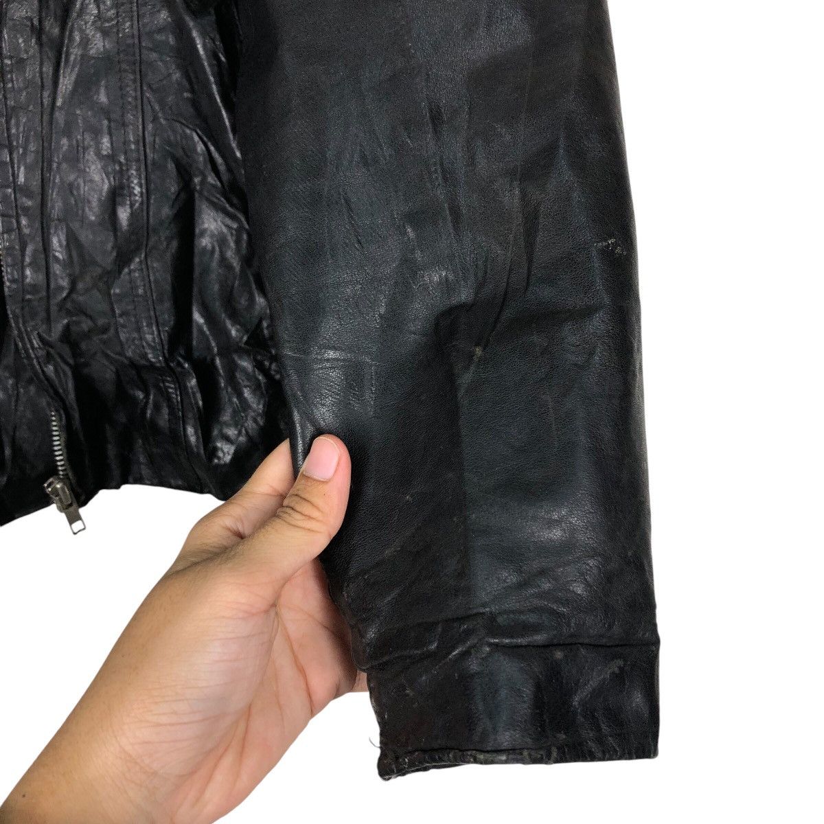 Japanese Brand 📌Vintage Biker Genuine Leather Jacket Skendel Issey Miyake Size US M / EU 48-50 / 2 - 16 Thumbnail
