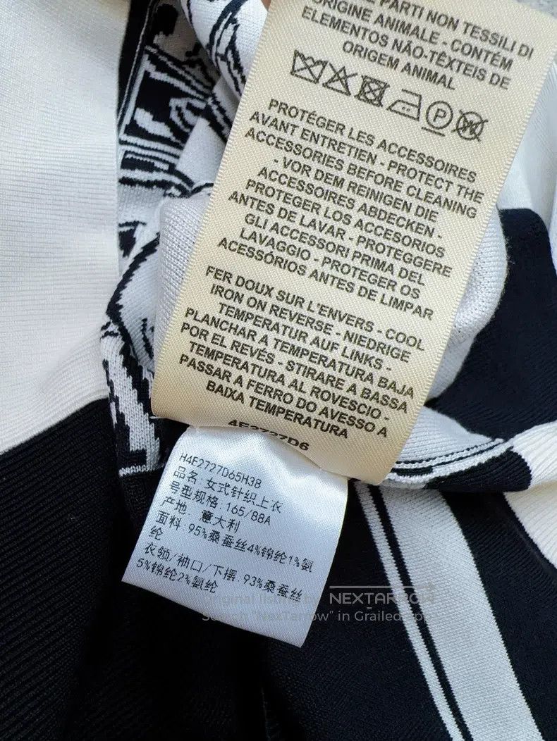 Hermes Hermes Blue and White Color-Blocked Reins Print Pattern V- Size XS / US 0-2 / IT 36-38 - 7 Thumbnail