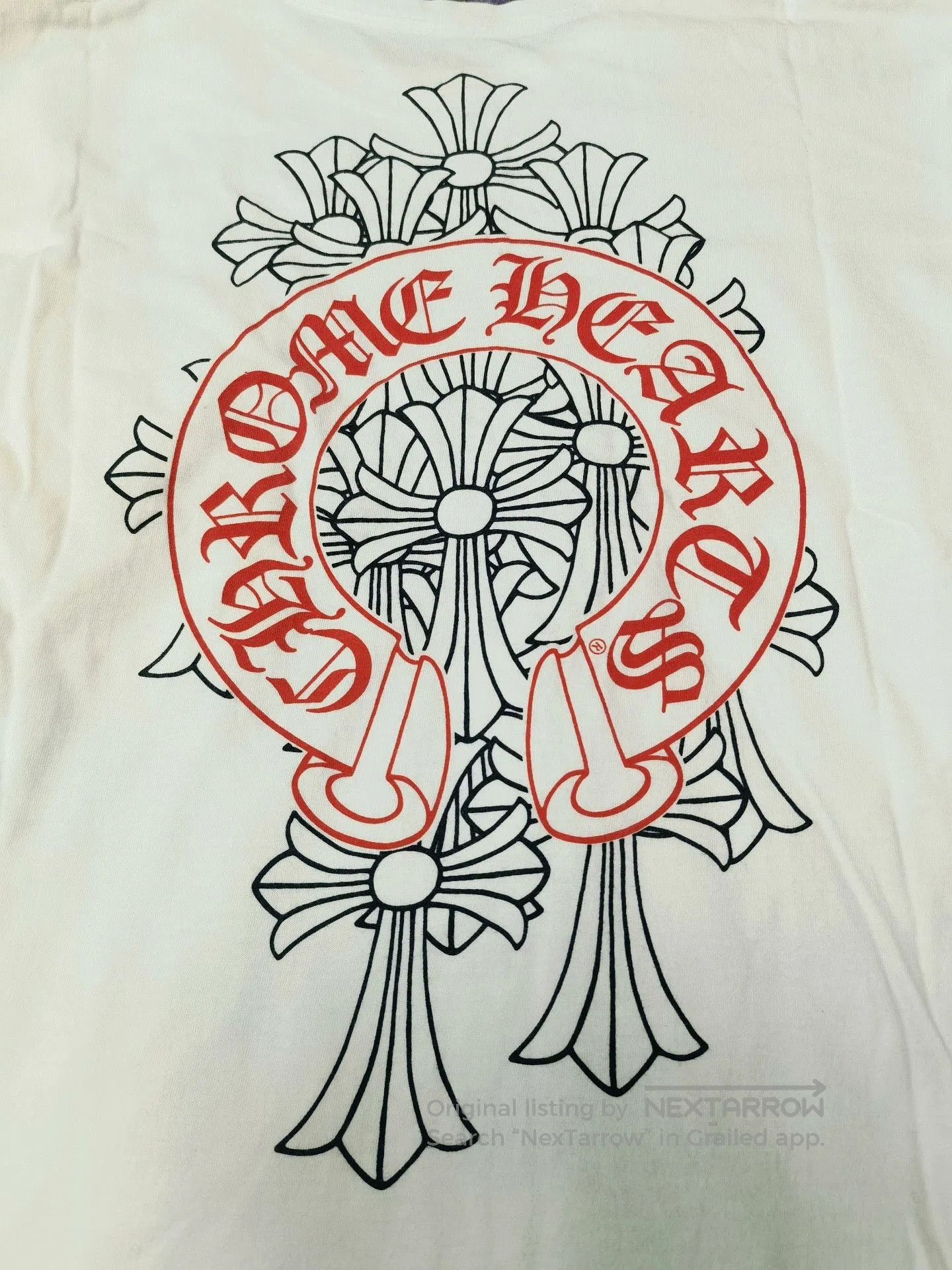 Chrome Hearts Chrome Hearts White Pocket Red Horseshoe T-shirt. Size US M / EU 48-50 / 2 - 2 Thumbnail