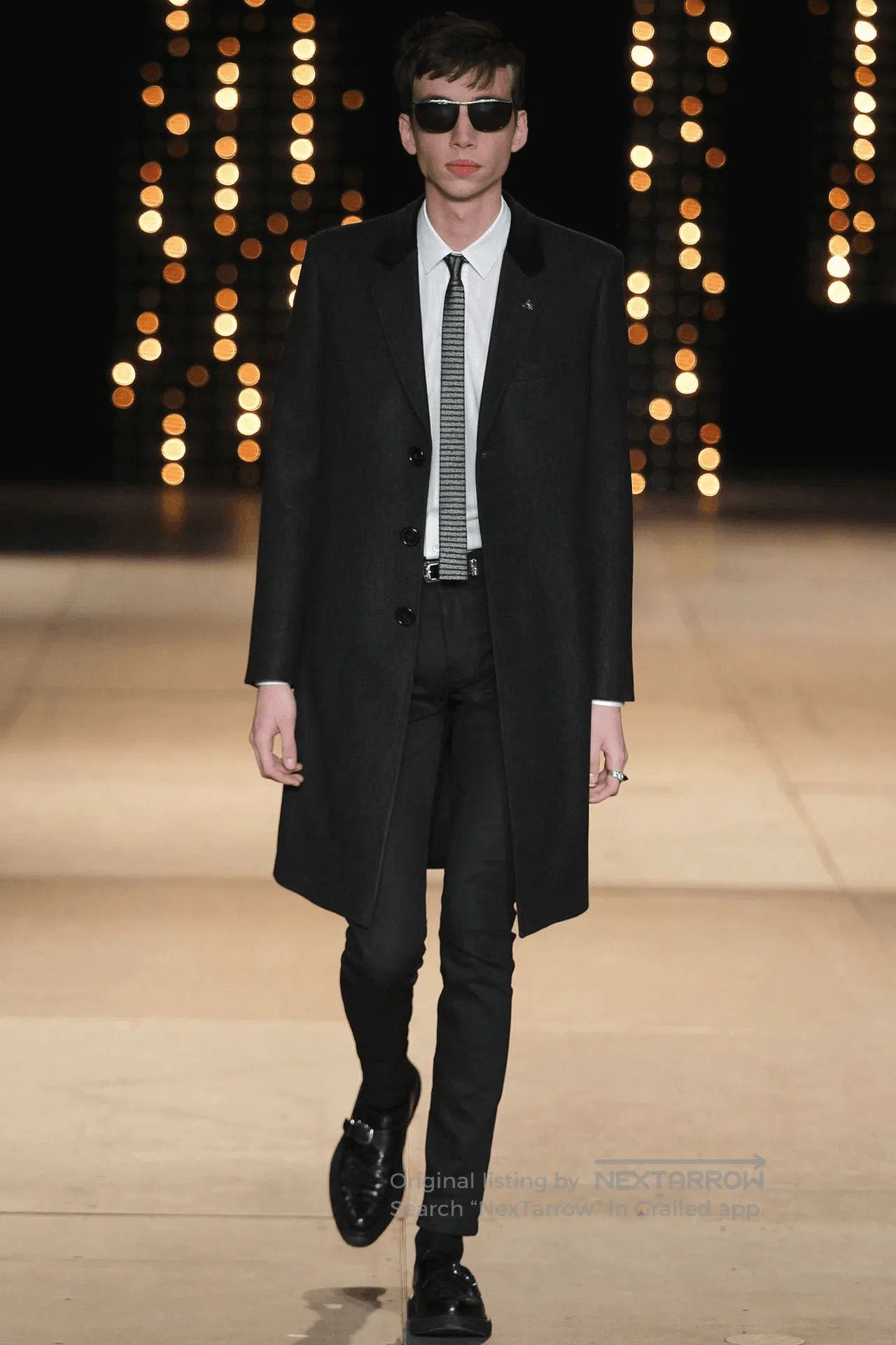 Saint Laurent Velvet Coat with Classic Collar.