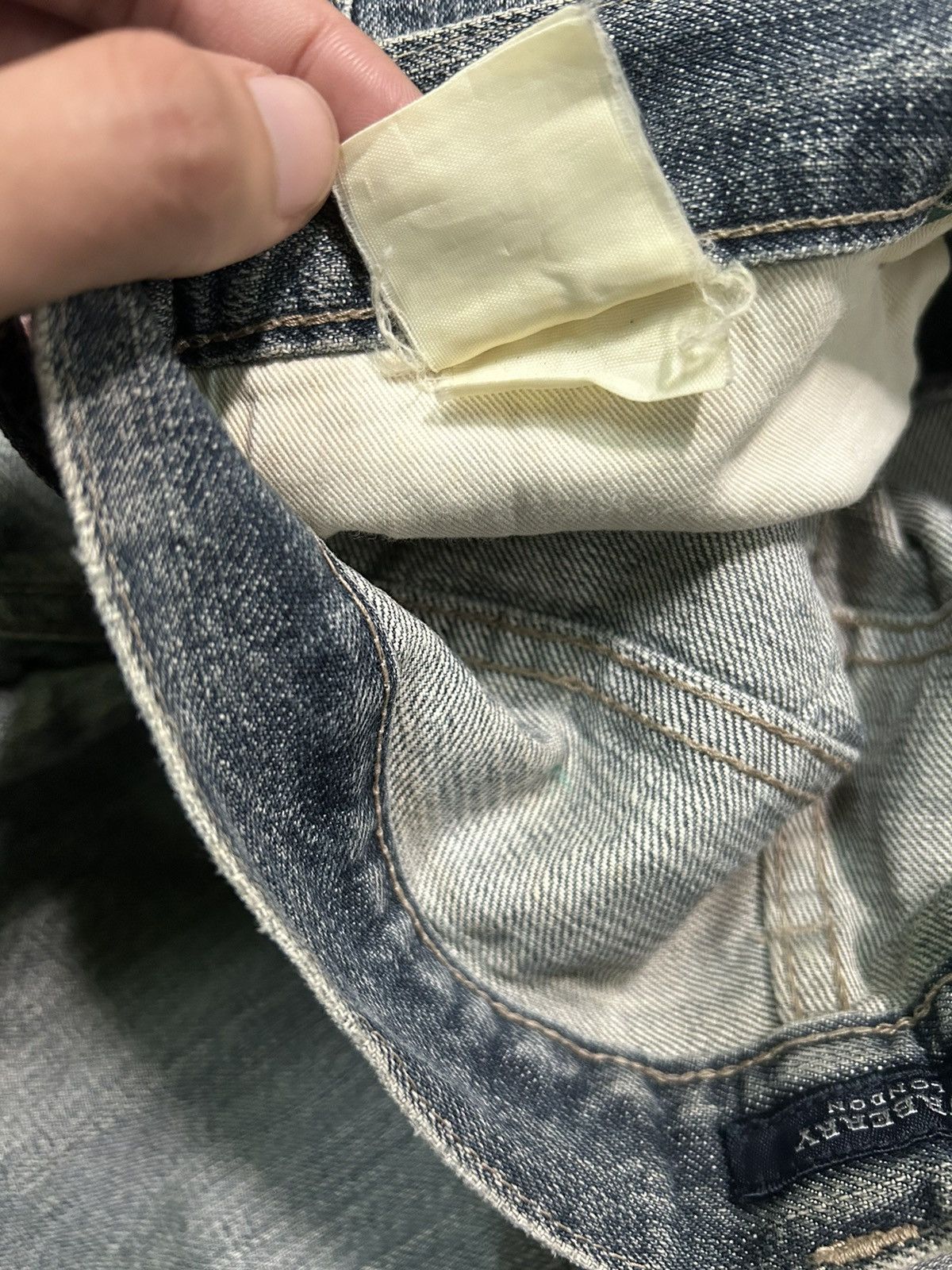 Burberry Vtg BURBERRY LONDON Distressed Denim ☠️ Size US 29 - 15 Thumbnail