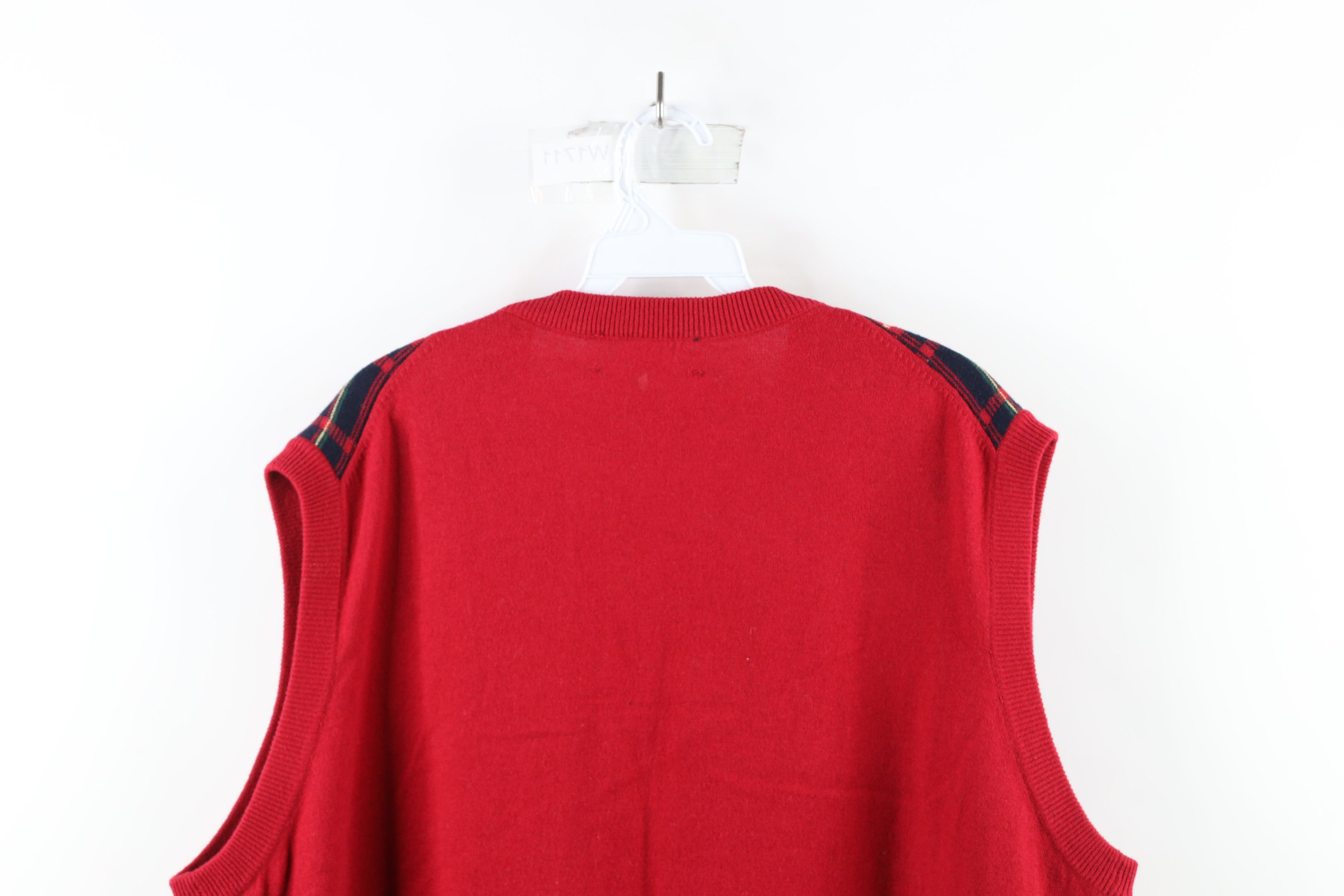 Vintage Vintage 90s Streetwear Blend Knit V-Neck Sweater Vest Plaid Size US XL / EU 56 / 4 - 6 Thumbnail