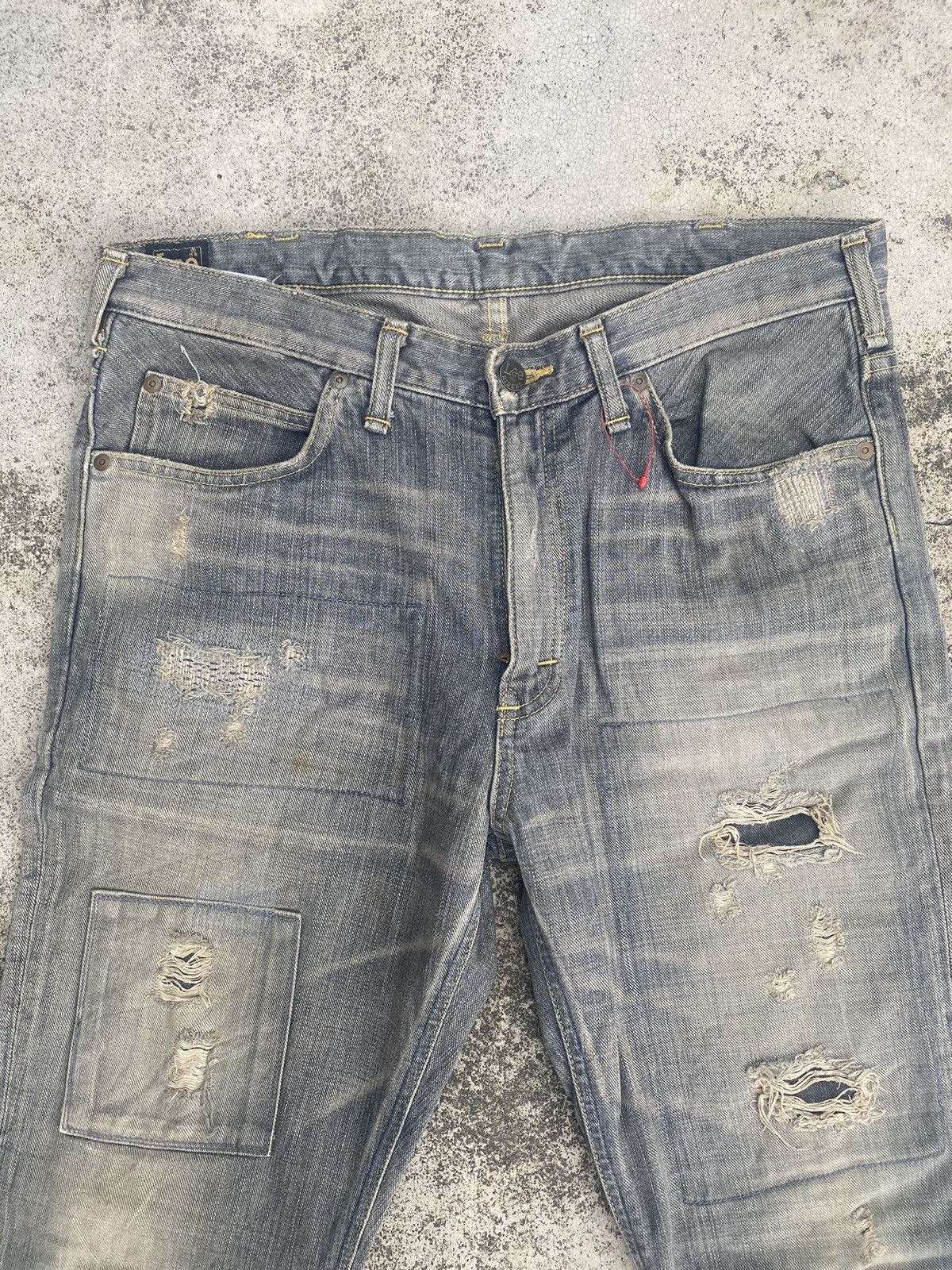 If Six Was Nine × Lee Flare Jeans Lee Distress Patchwork Clawmark Mud Bootcut Size US 32 / EU 48 - 10 Thumbnail