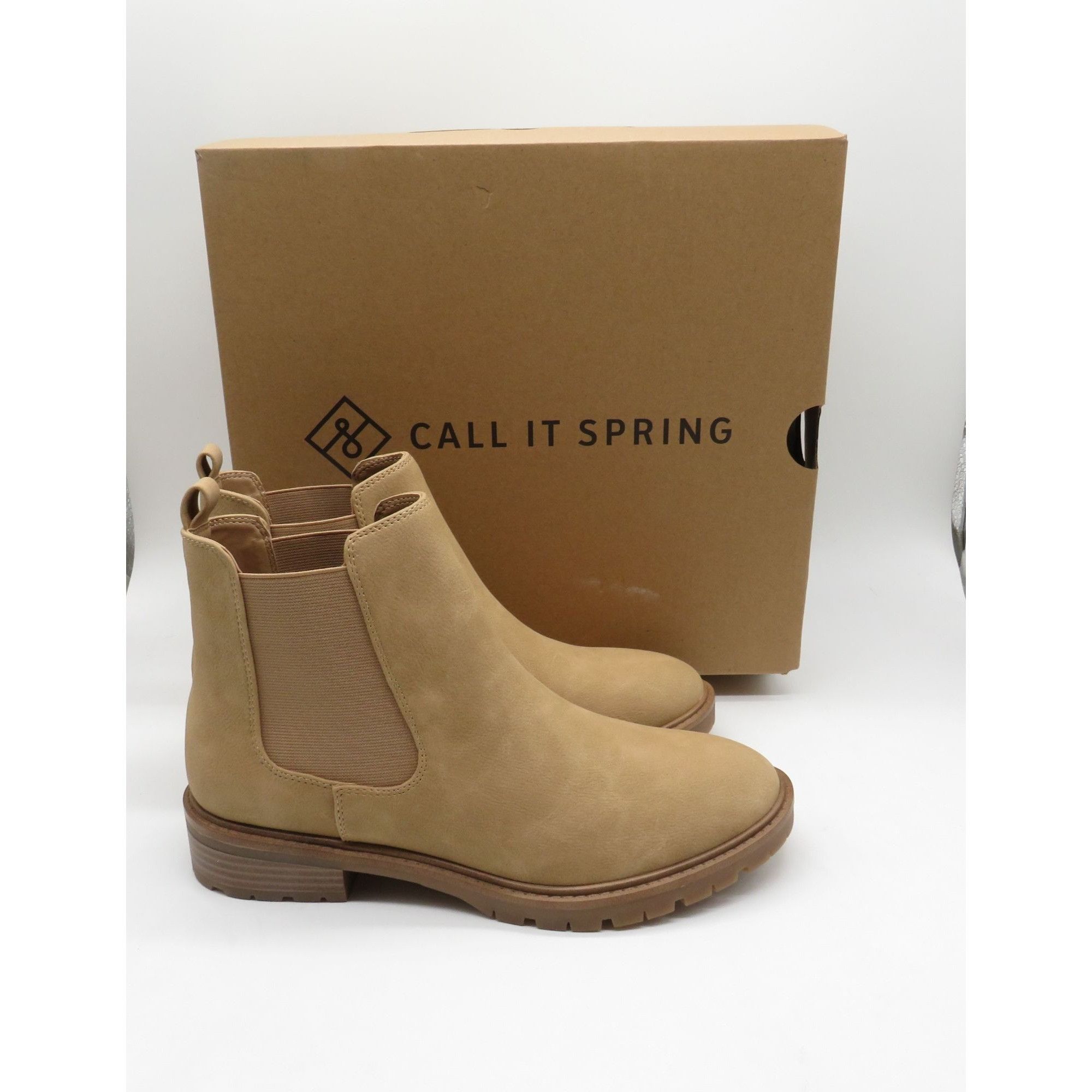 Call It Spring Call It Spring Needa Womens Tan Chelsea Boots Size 8 Elastic Size US 8 / IT 38 - 1 Thumbnail