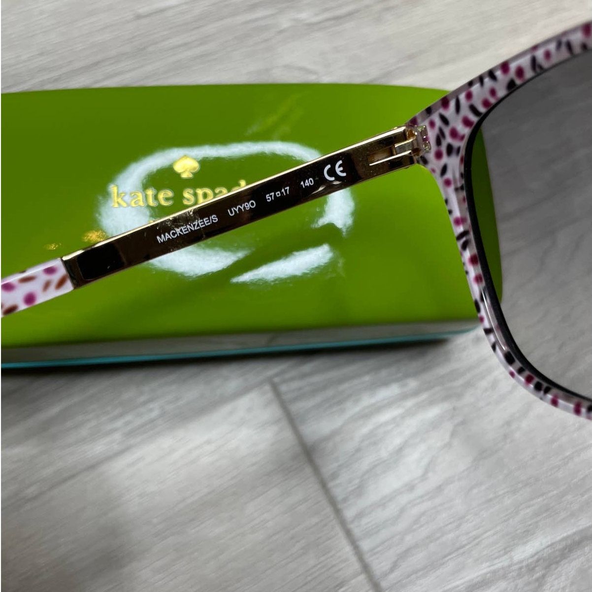 Kate Spade Kate Spade Mackenzee Square Sunglasses, Black Pattern Size ONE SIZE - 6 Thumbnail