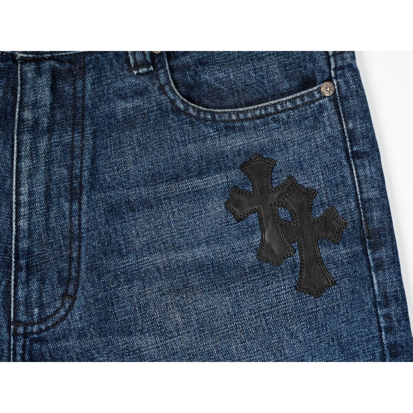 Chrome Hearts Denim Black Cross Patch Shorts Size US 28 / EU 44 - 5 Thumbnail