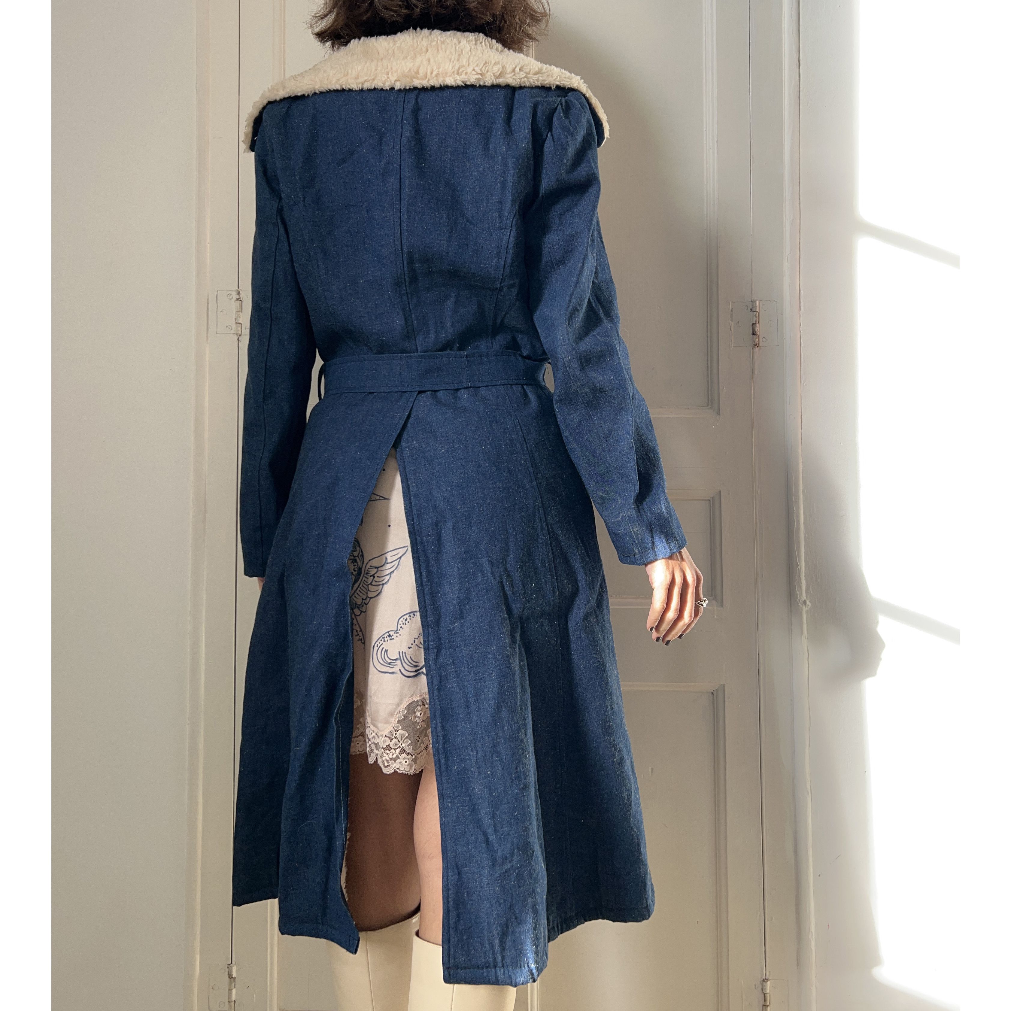 Vintage Vintage 70s Penny Lane Denim Coat Size S / US 4 / IT 40 - 7 Thumbnail