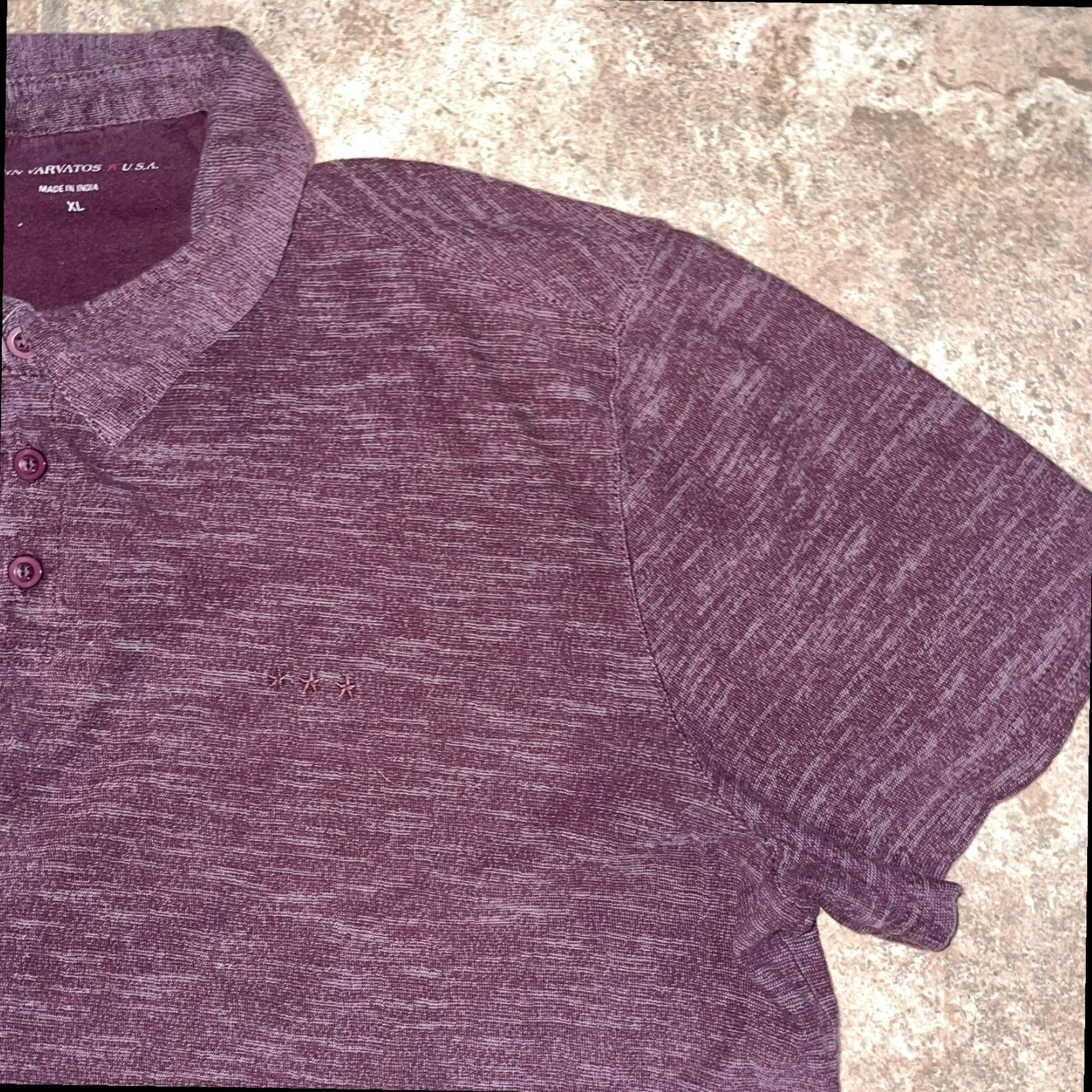 John Varvatos JOHN VARVATOS Mens Short Sleeve Maroon Half Button Up Polo Shirt XL Size US XL / EU 56 / 4 - 3 Thumbnail
