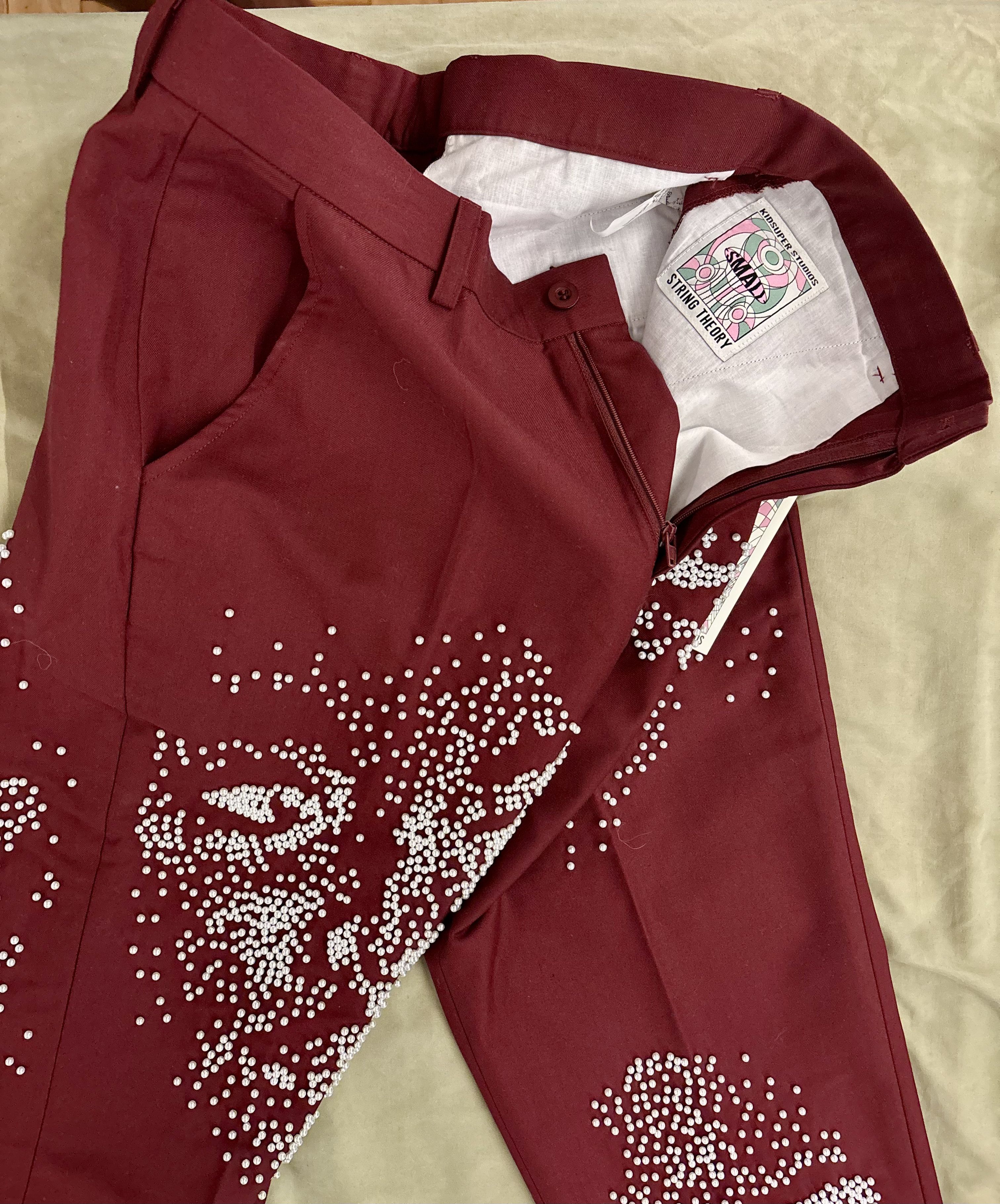 EMBELLISHED FACES SUIT BOTTOM