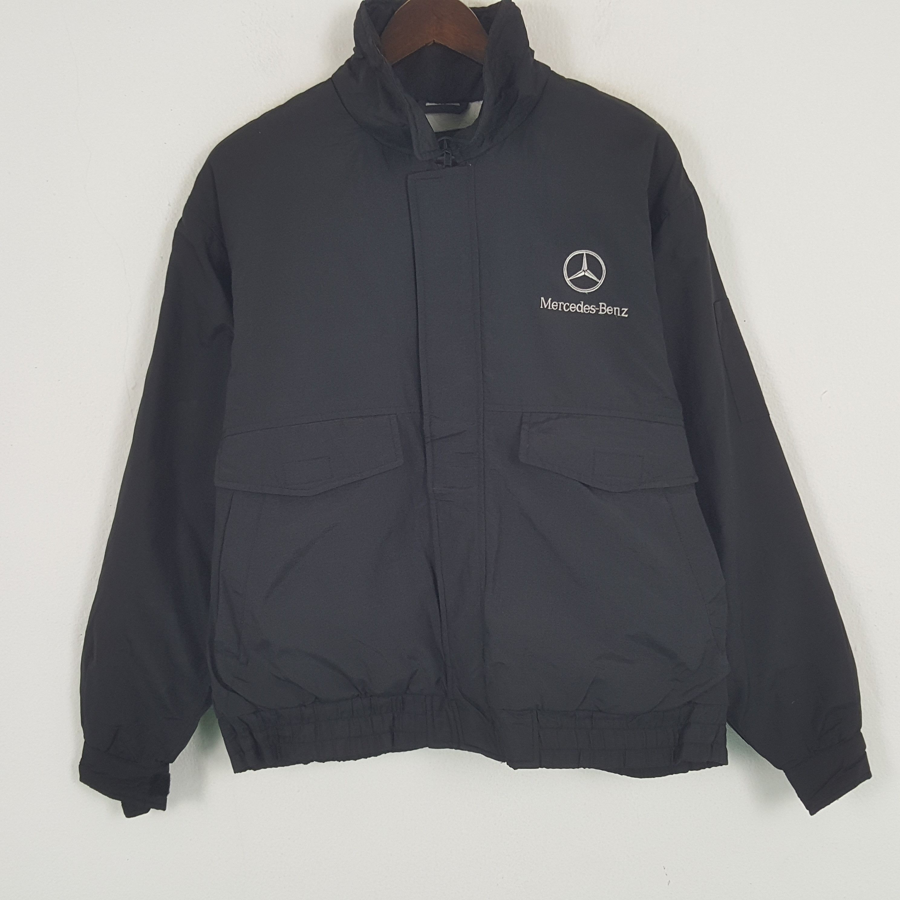 Mercedes-Benz Vintage Mercedes Benz Zipper Windbreaker Bomber Jacket Size US L / EU 52-54 / 3 - 3 Thumbnail