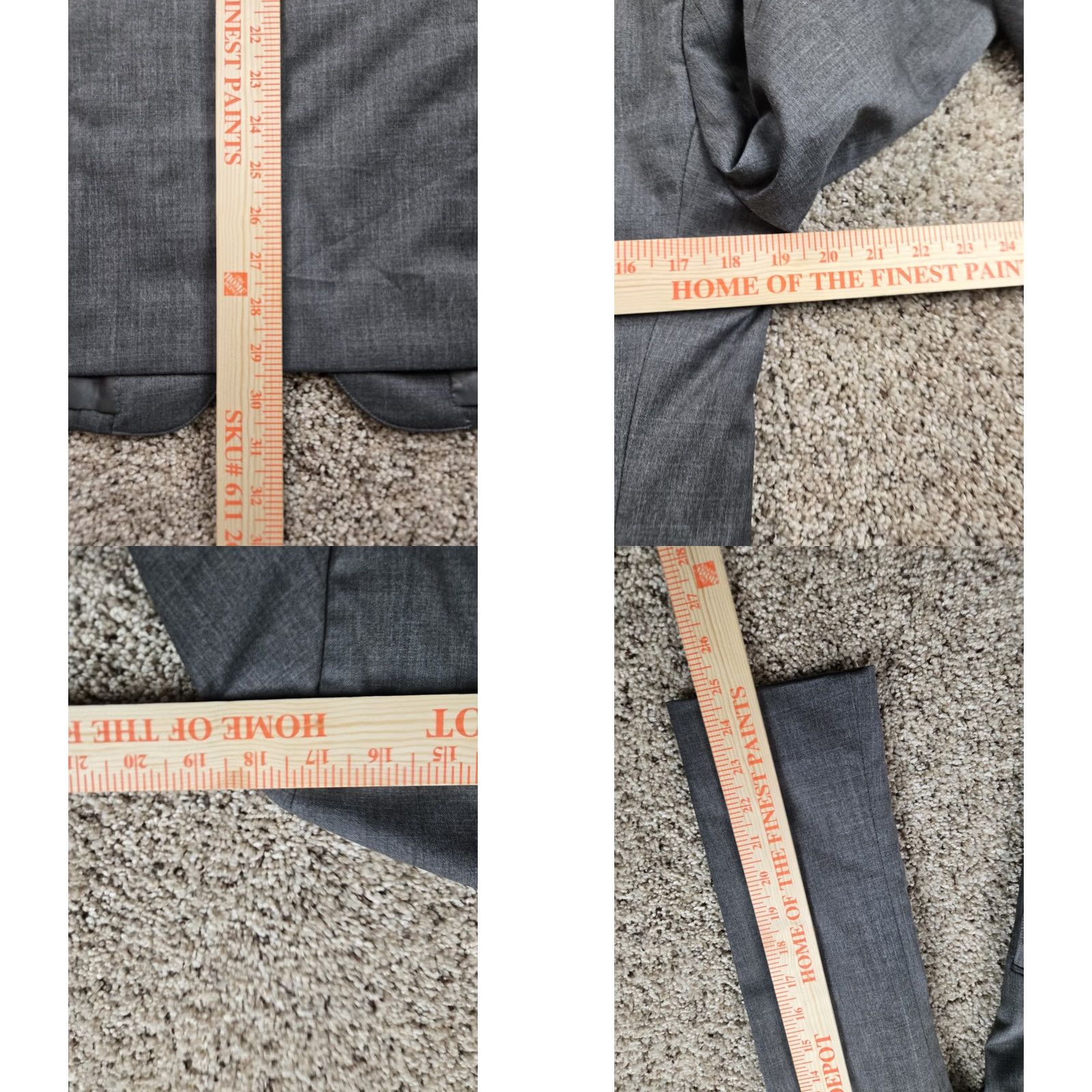 Bonobos Bonobos Suit Jacket 38 R Mens Gray Slim Fit Wool Blend 2 Button Pockets Stretch Size 38R - 9 Thumbnail