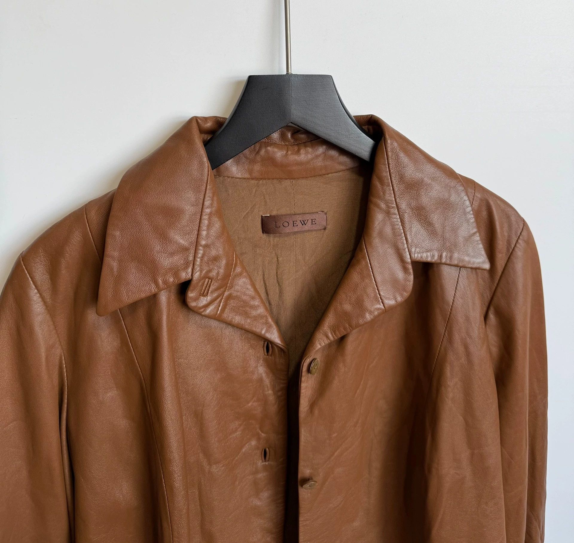 Loewe Loewe Brown Lambskin Leather Jacket - Size 38 Size S / US 4 / IT 40 - 3 Thumbnail