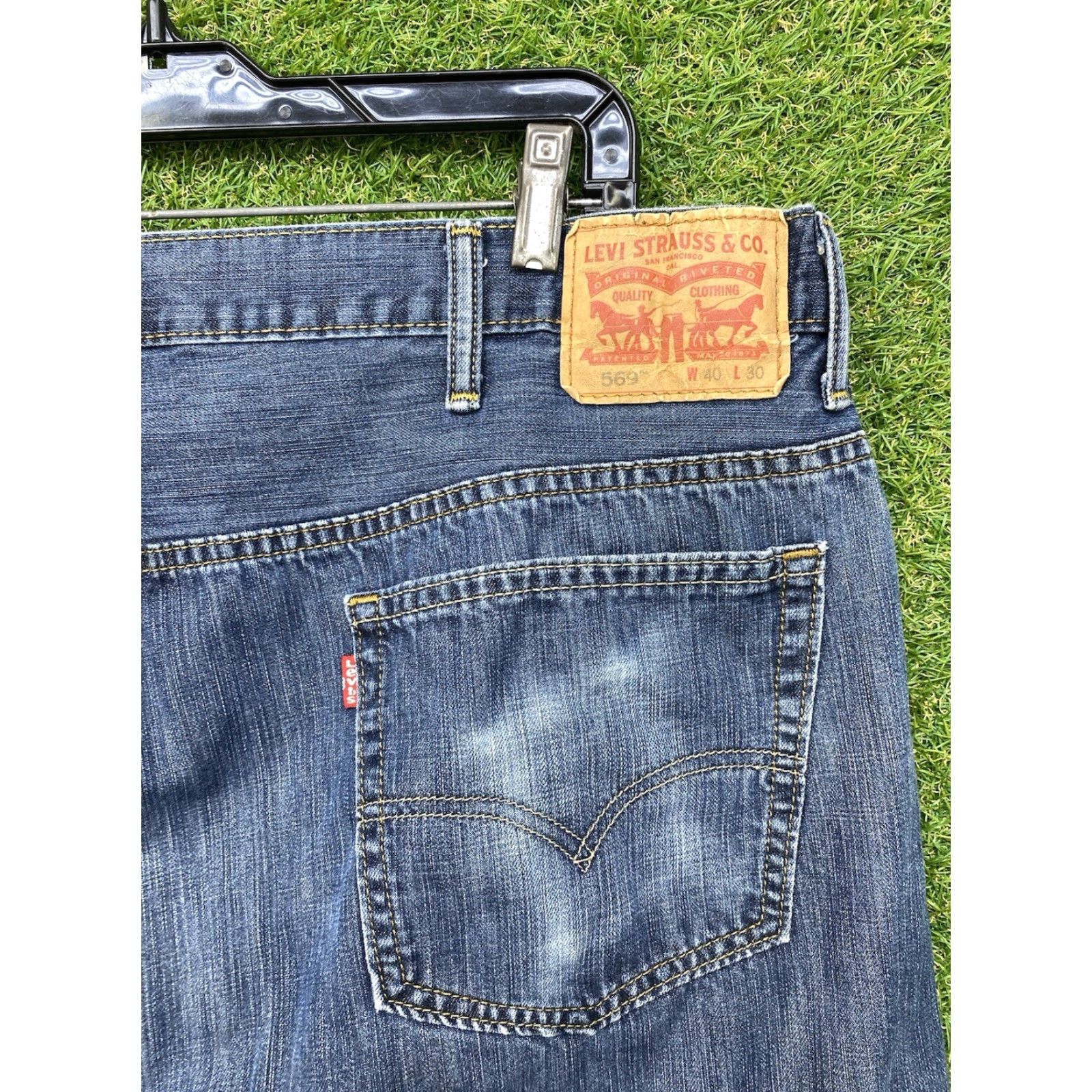 Levi's VINTAGE Levi's 569 Jeans Mens 40x30 Relaxed Straight Dark Wash Blue Denim 5-Pocket Jeans Men Size US 40 / EU 56 - 3 Thumbnail
