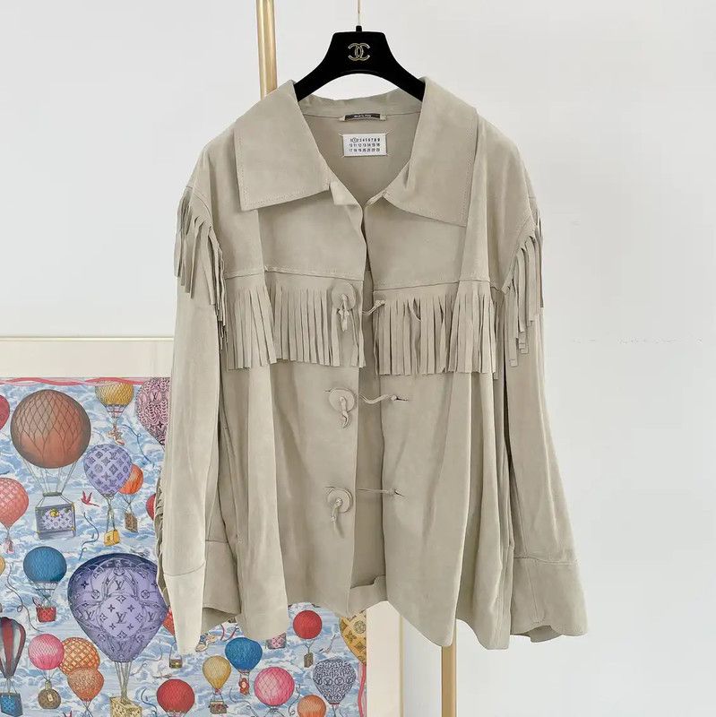 Maison Margiela Maison Margiela Beige Leather Jacket for Women 0089 Size S / US 4 / IT 40 - 1 Thumbnail