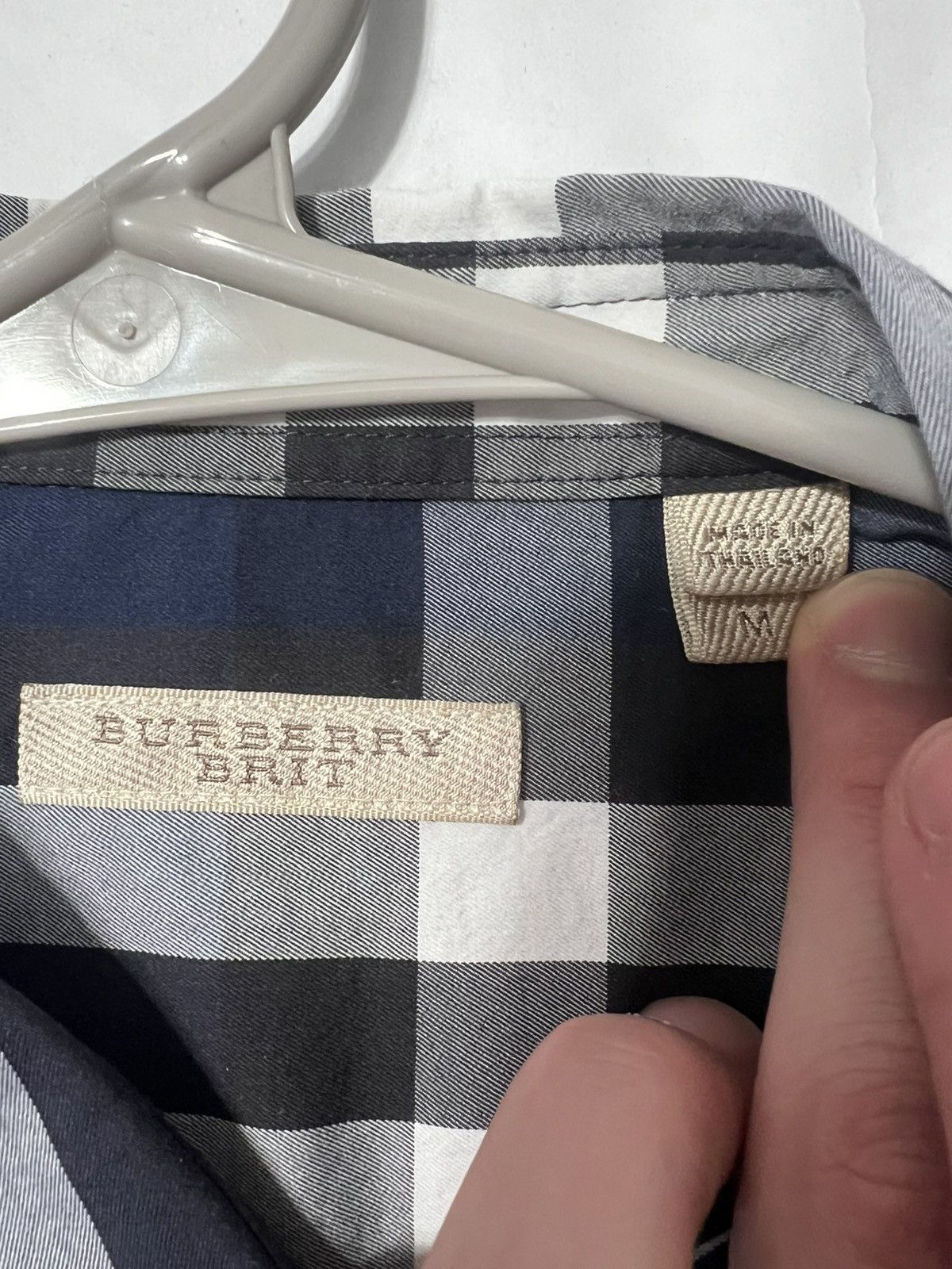 Burberry Burberry Long Sleeve Dress Shirt Blue - Size Medium Size US M / EU 48-50 / 2 - 2 Thumbnail