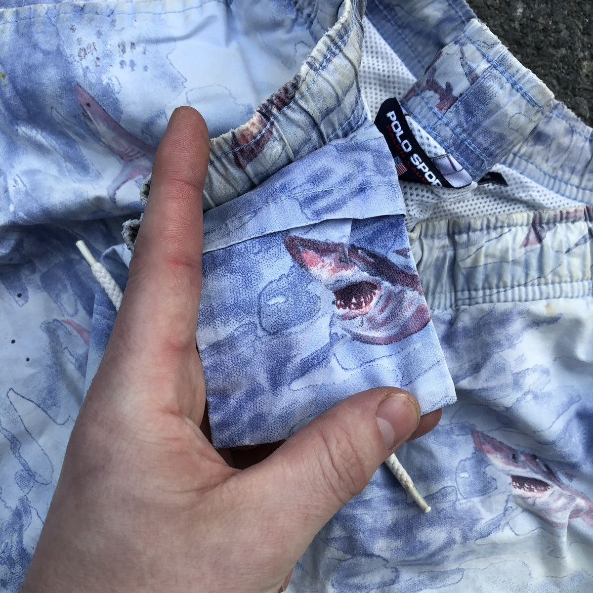 Polo Ralph Lauren Vintage Polo Sport Ralph Lauren Shark Print Swim Trunks Size US 32 / EU 48 - 5 Thumbnail