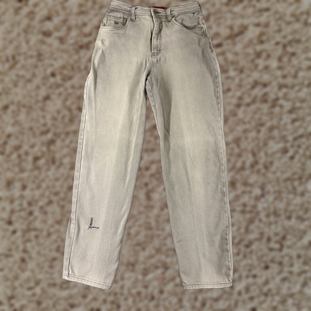 Gloria Vanderbilt Gloria Vanderbilt Jeans Women's 6 Beige Denim Straight Mid Rise 5-Pocket Stretch Womens Size 28" / US 6 / IT 42 - 1 Thumbnail
