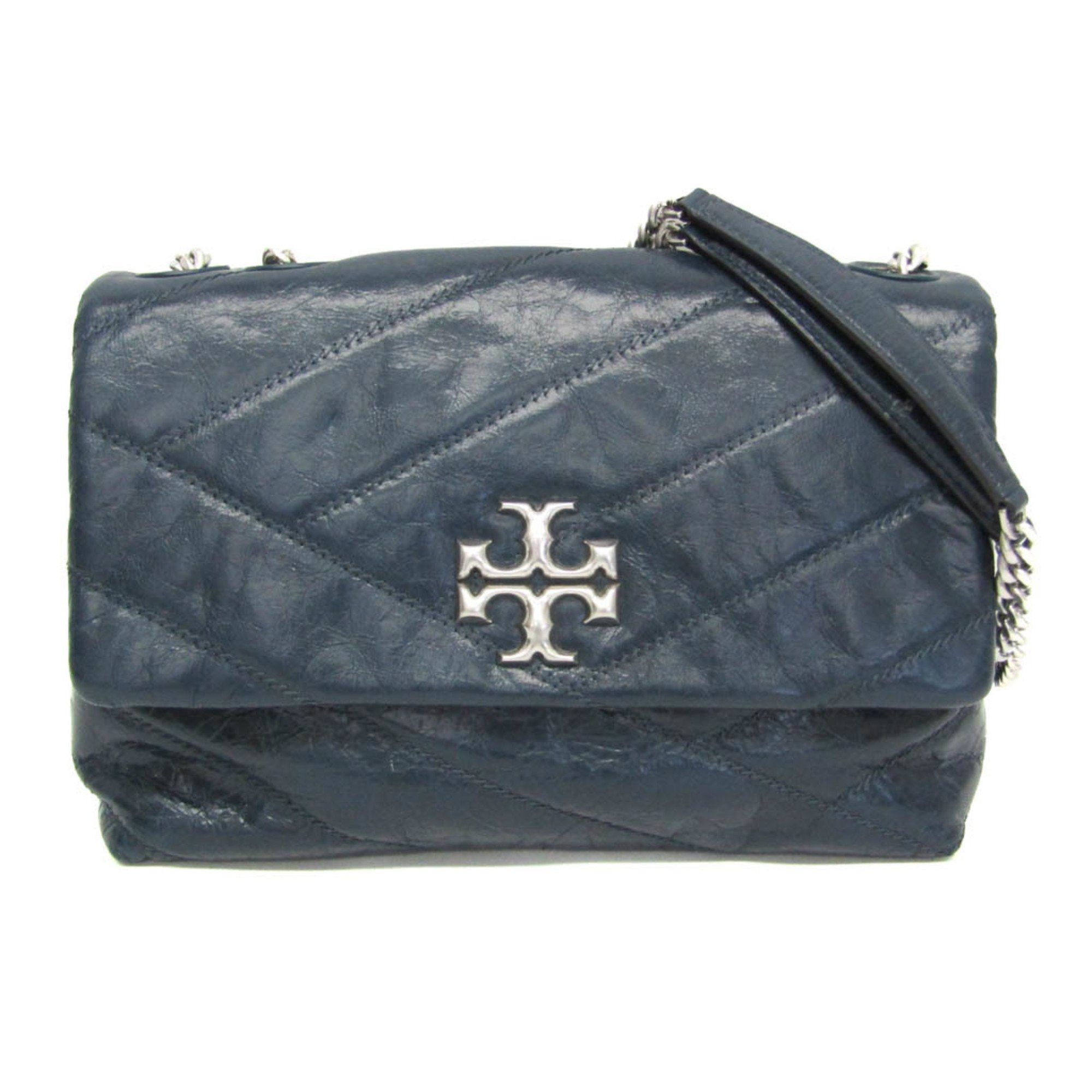 Tory Burch Tory Burch Kira Chevron Chain Shoulder Bag Women's Leather Shoulder Bag Navy Size ONE SIZE - 1 Thumbnail