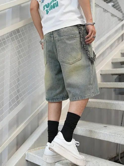 Japanese Brand × Vintage DRIP jeans jorts Y2K RETRO shorts Size US 32 / EU 48 - 2 Thumbnail