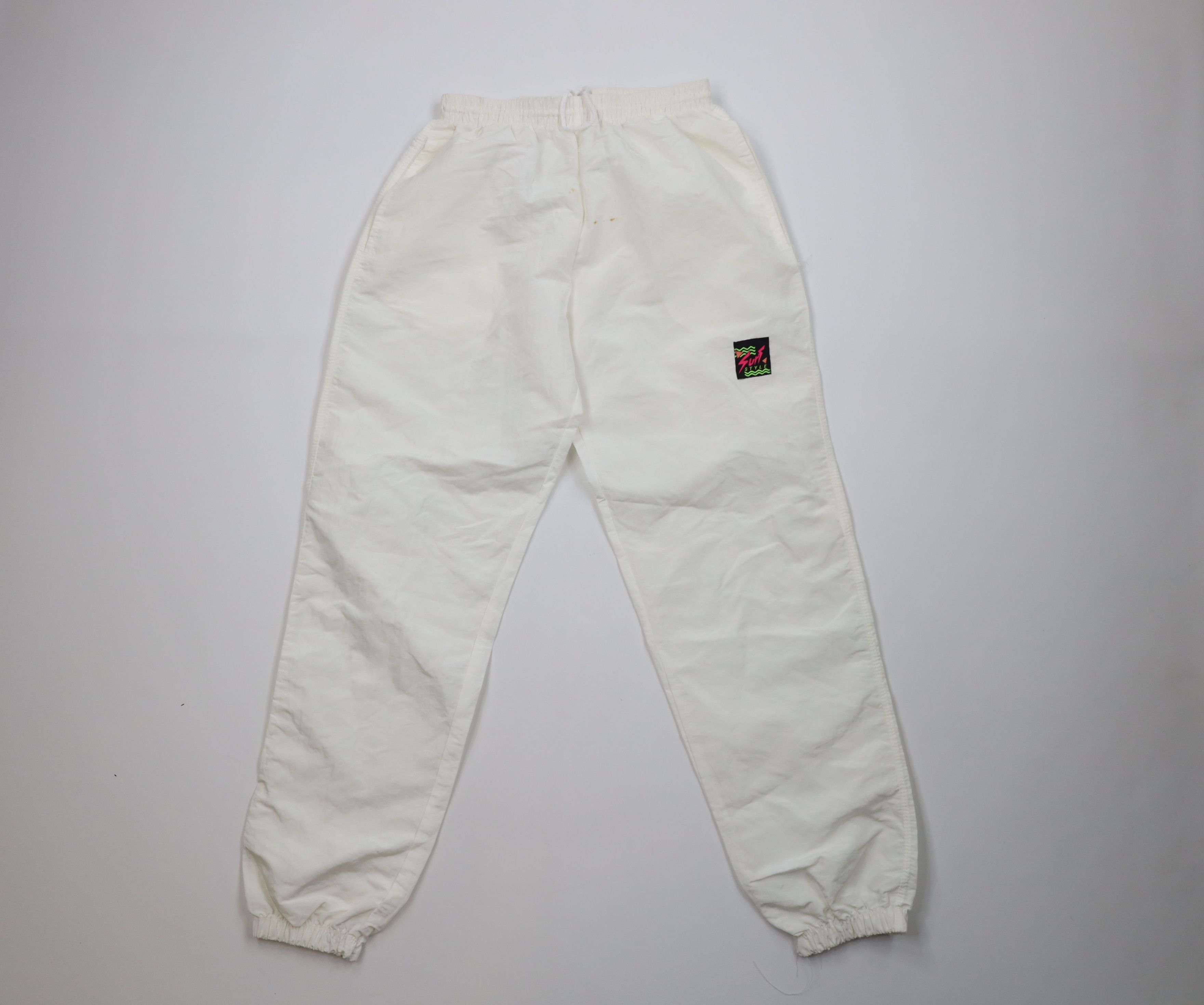 Vintage Vintage 90s Surf Style Windbreaker Joggers Pants White USA Size US 32 / EU 48 - 1 Thumbnail