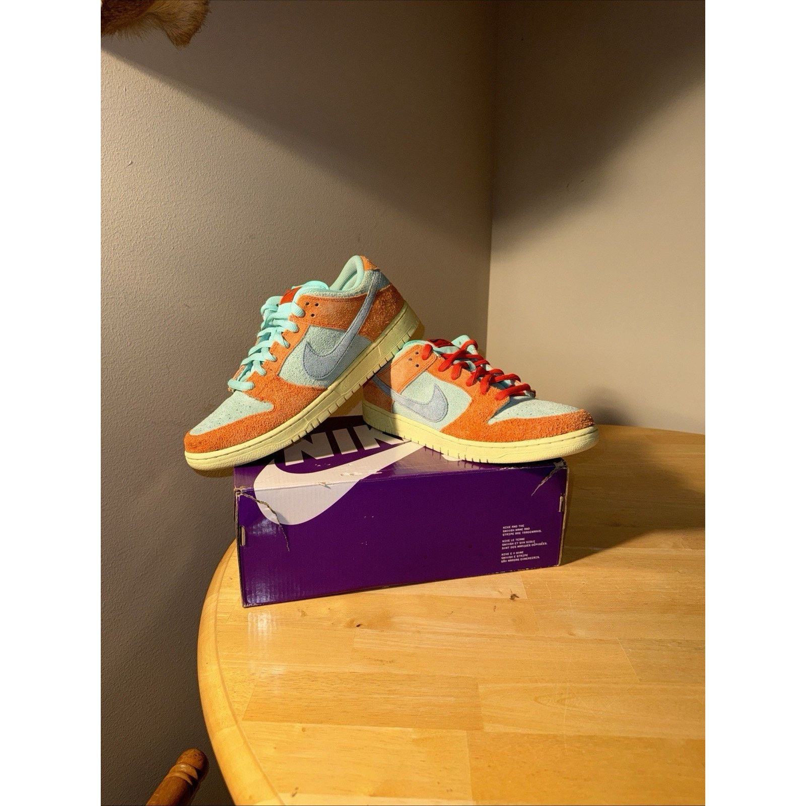 Nike Nike SB Dunk Low Orange Emerald Rise Size 12 Preowned OG BOX Size US 12 / EU 45 - 2 Thumbnail