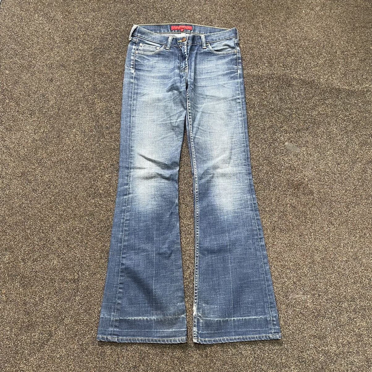 Vintage Y2K Baggy Bootcut Distressed Light Wash Jeans Streetwear Size 30" / US 8 / IT 44 - 1 Thumbnail