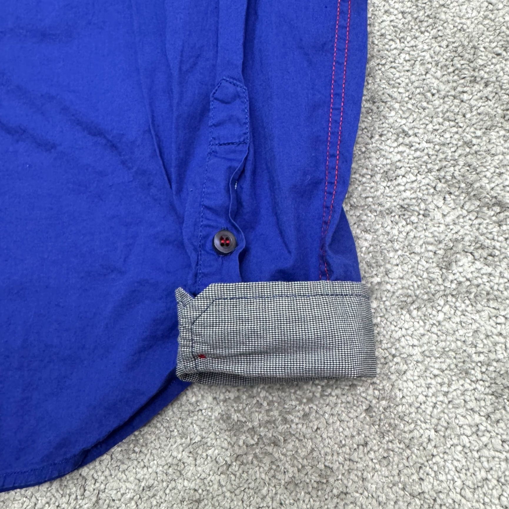 Massimo Dutti Massimo Dutti Button-Up Shirt Mens Large Royal Blue Cotton Long Sleeve Regular Fit Casual Workwear Classic Preppy Size US L / EU 52-54 / 3 - 6 Thumbnail