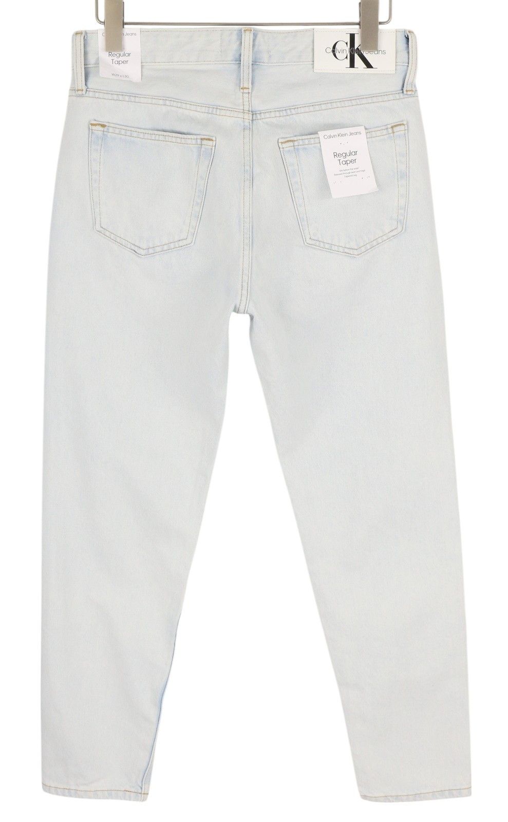 Calvin Klein REGULAR TAPER W29/L30 Light Blue Washed Zip Fly Denim 85324 Size US 29 - 2 Thumbnail