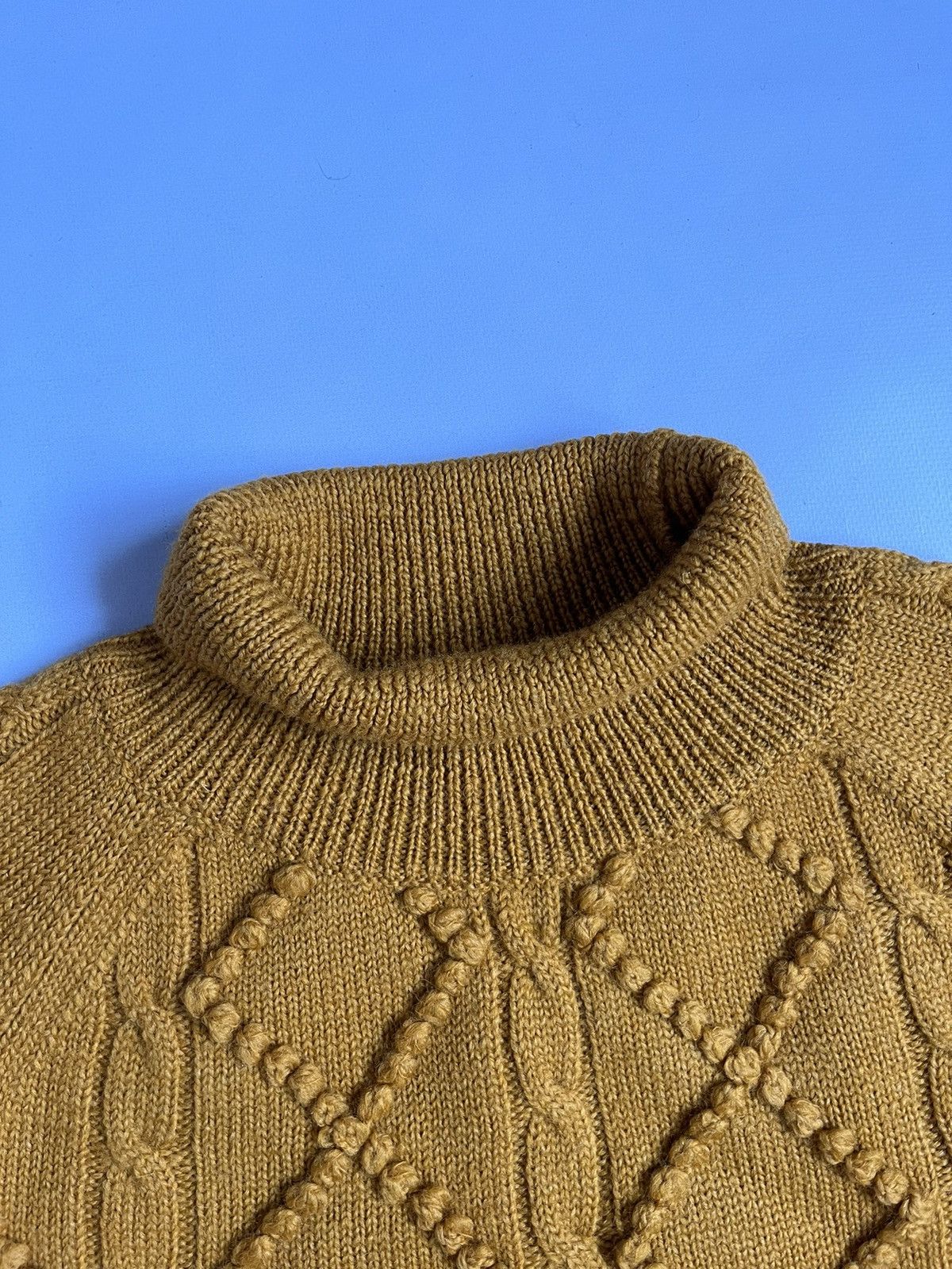 Acne Studios × Vintage ACNE STUDIOS Joris PAW15 Cable Knit Wool Mustard Sweater Size L / US 10 / IT 46 - 4 Thumbnail