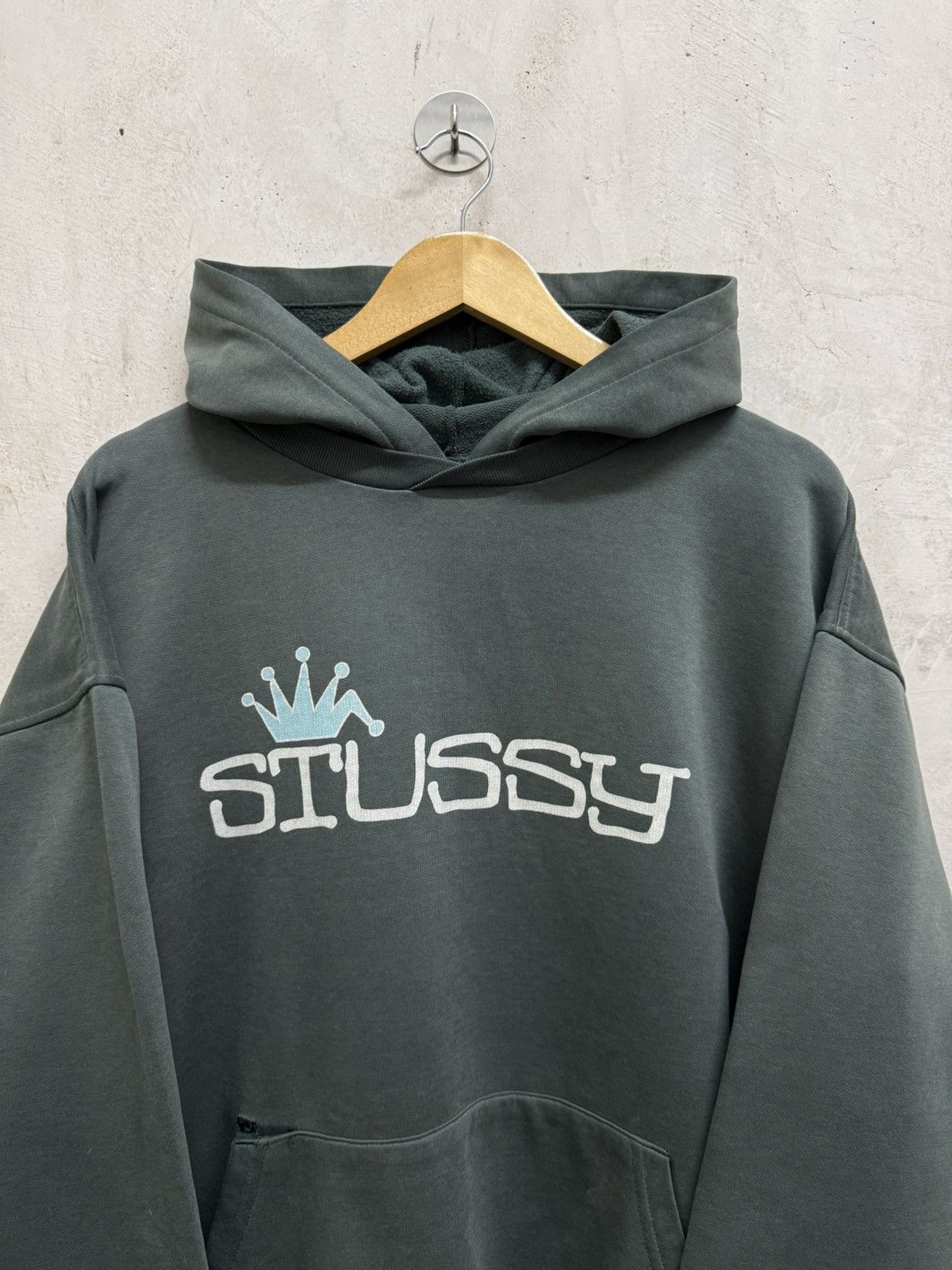 Stussy Vintage 80s Distressed Stussy Crown Faded Hoodie Size US XL / EU 56 / 4 - 2 Thumbnail