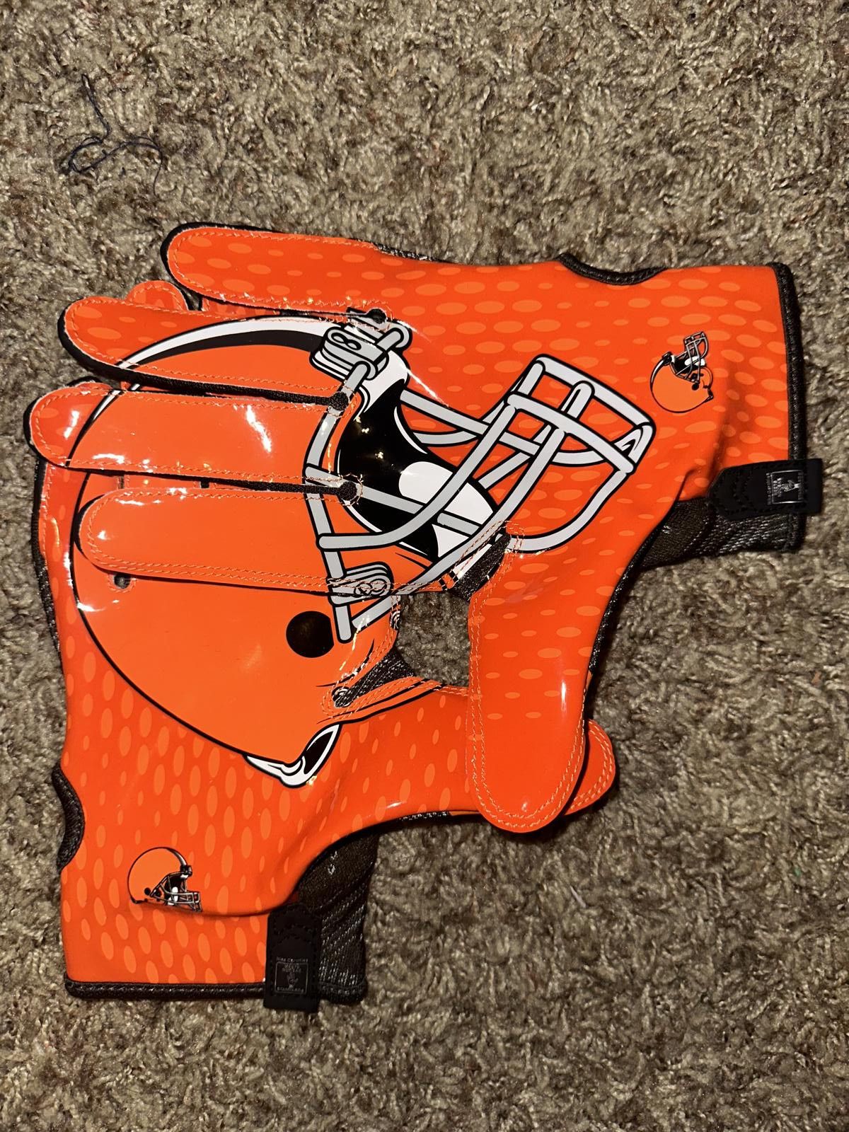 Nike Nike NFL Cleveland Browns Vapor Knit On Field Football Gloves Size ONE SIZE - 8 Thumbnail