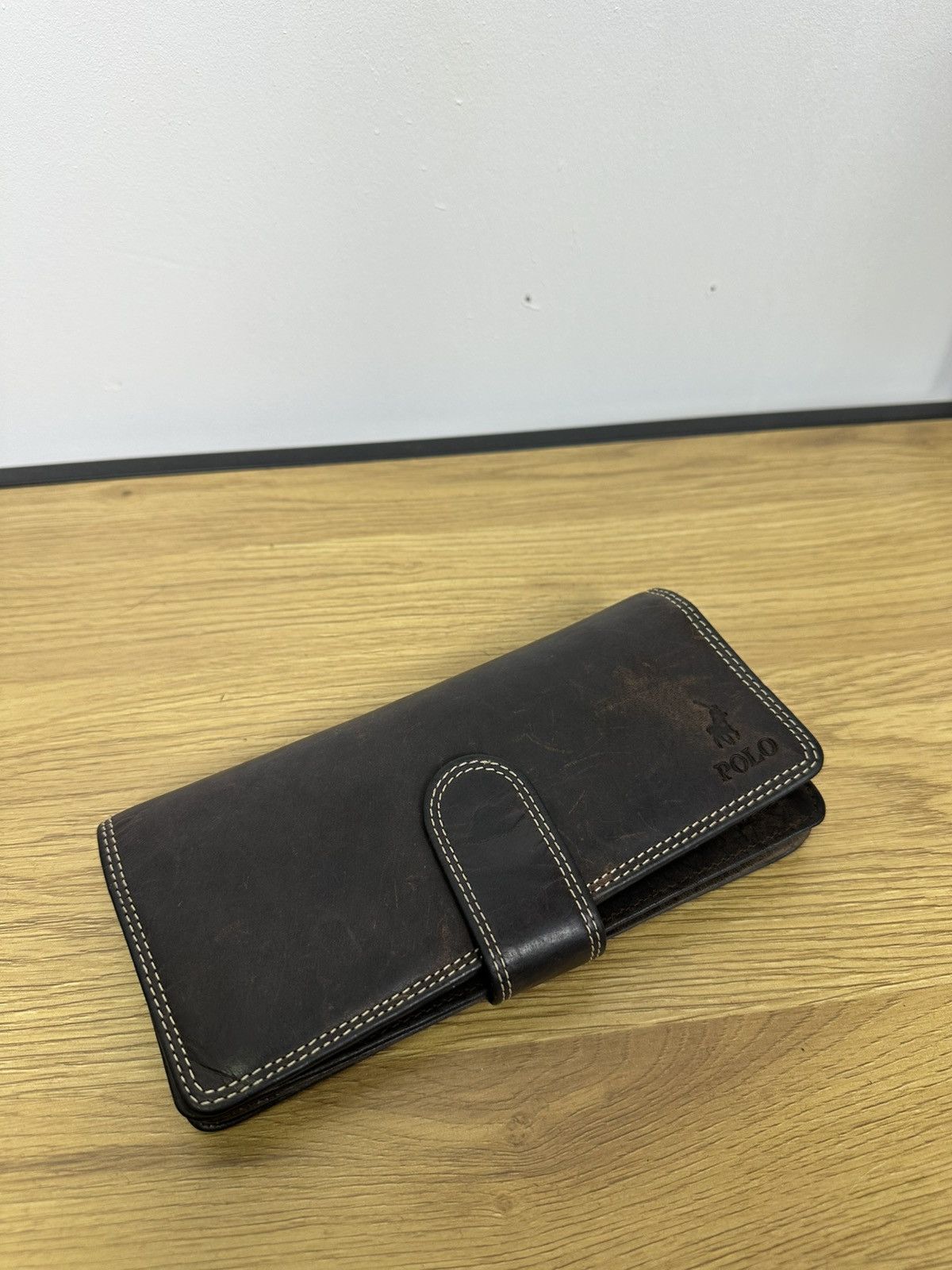 Polo Ralph Lauren Vintage Polo by Ralph Lauren Leather Long Wallet Purse Brown Size ONE SIZE - 14 Thumbnail