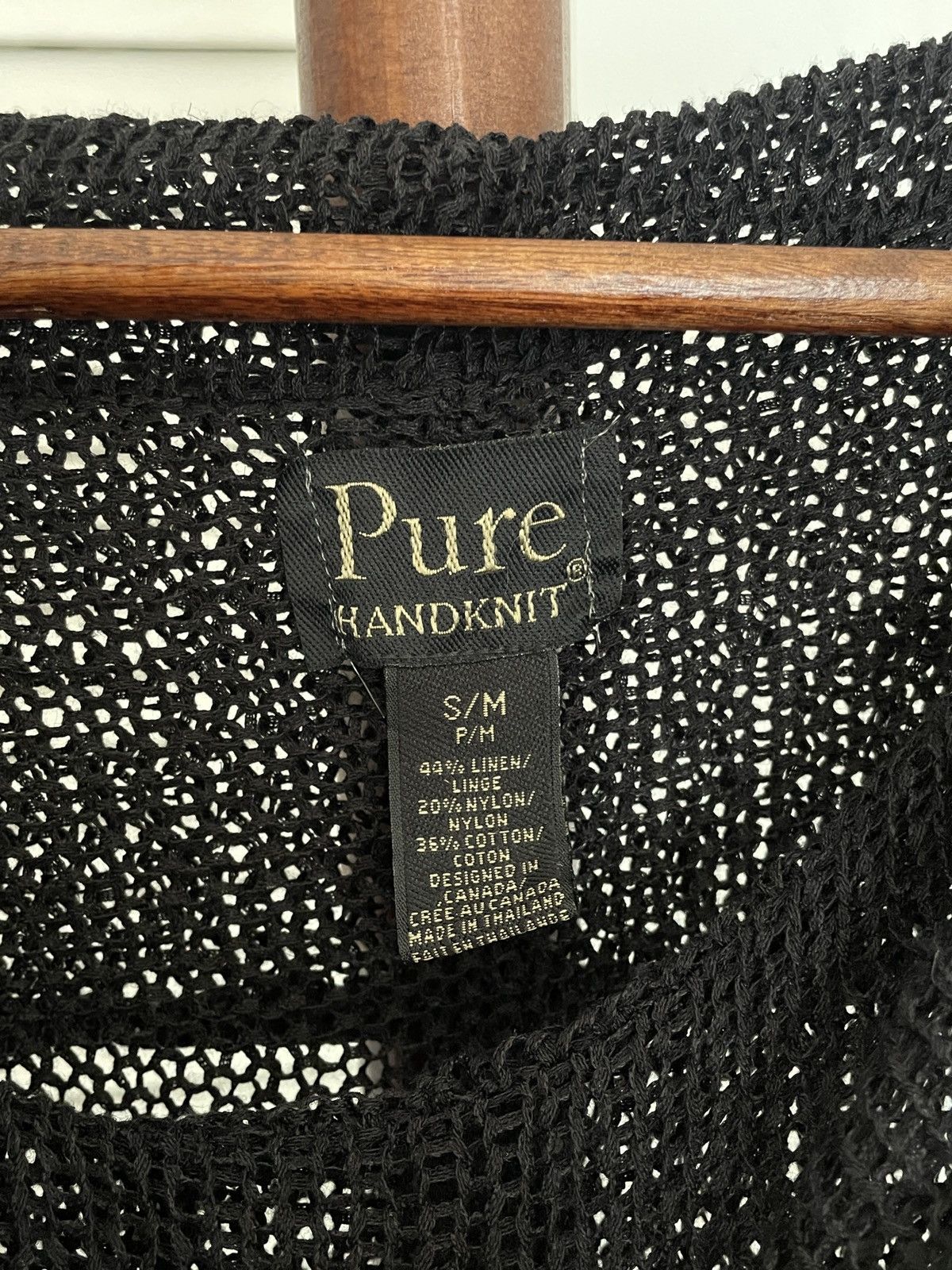Vintage Hand knit black sweater Size M / US 6-8 / IT 42-44 - 3 Thumbnail