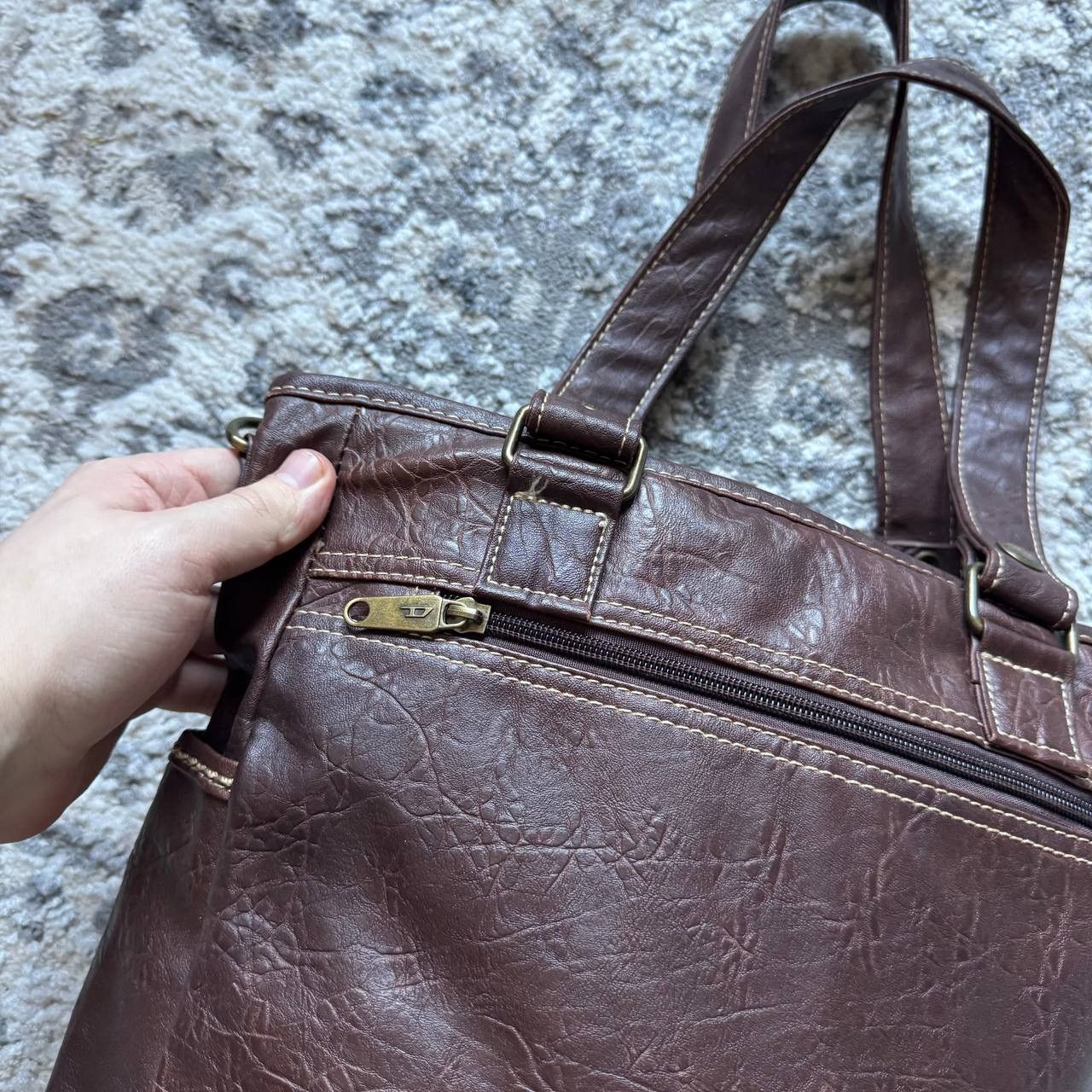 Diesel Vintage Diesel Leather Heavy Utility Retro Bag Avantgarde Size ONE SIZE - 9 Thumbnail